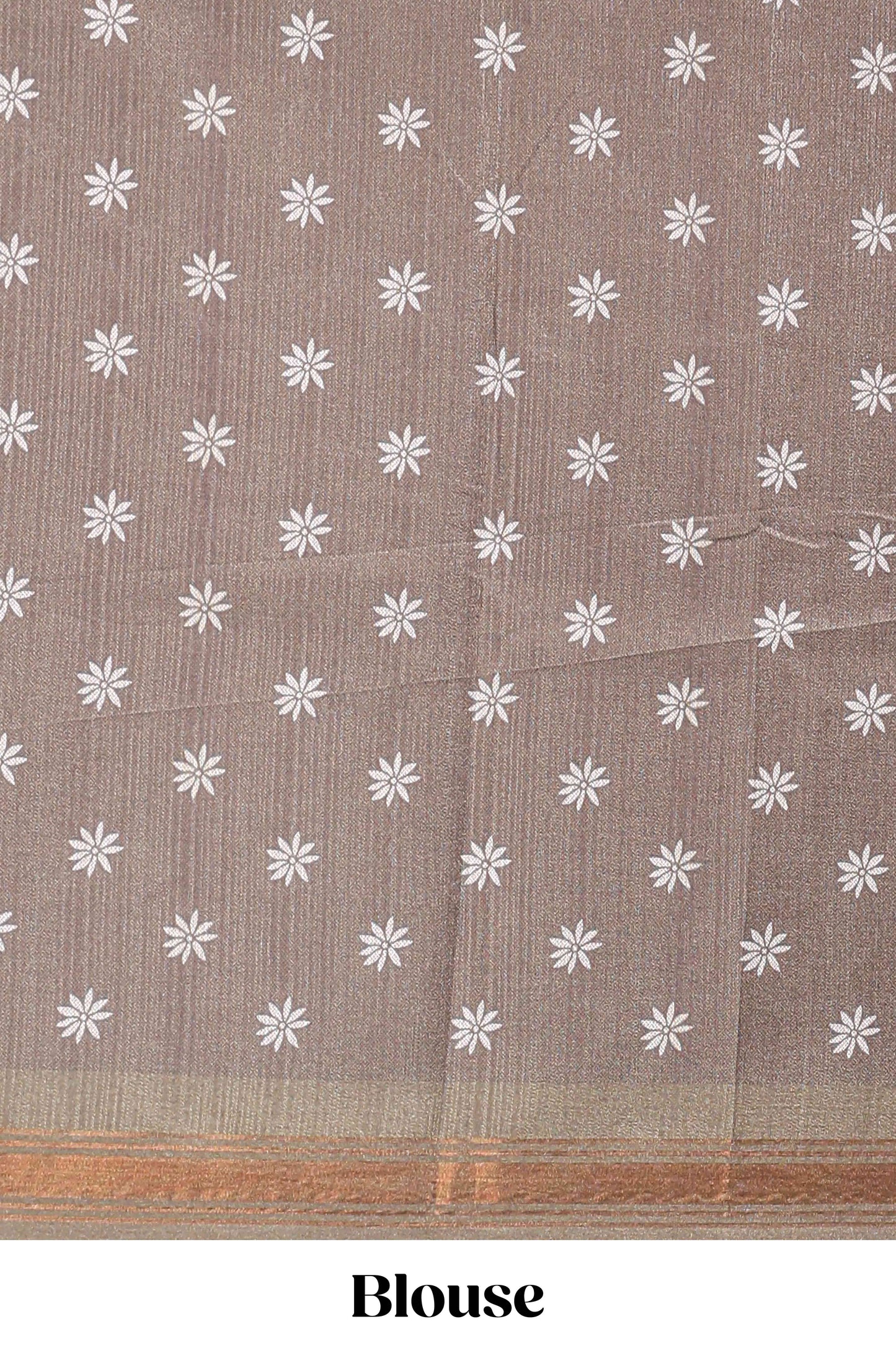 Purple leaf print semi tussar saree with contrast border and geometric pallu