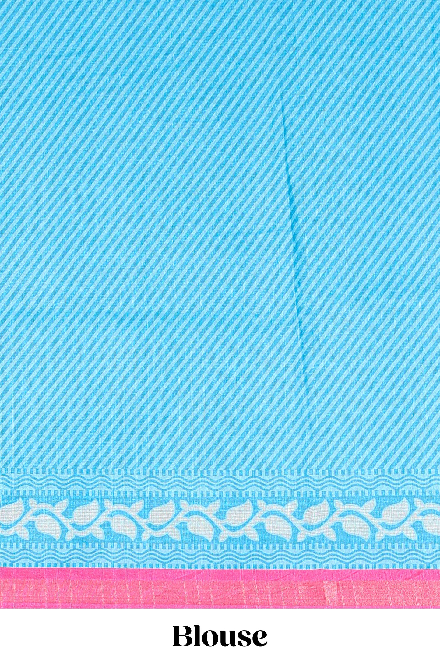 Blue semi tussar silk saree with all over paisley butta, geometric ikkat pattern and zari border