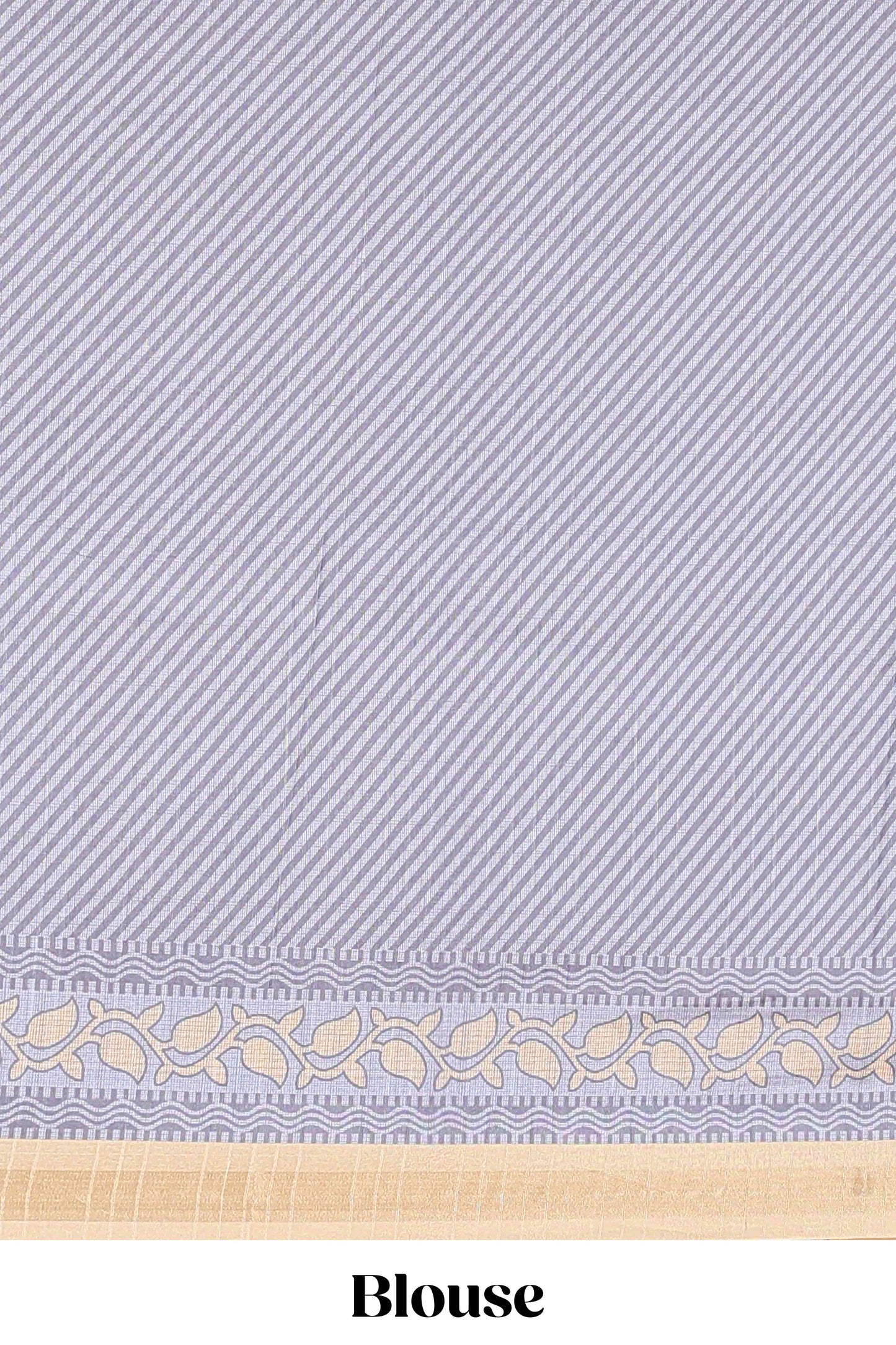 Grey semi tussar silk saree with all over paisley butta, geometric ikkat pattern and zari border