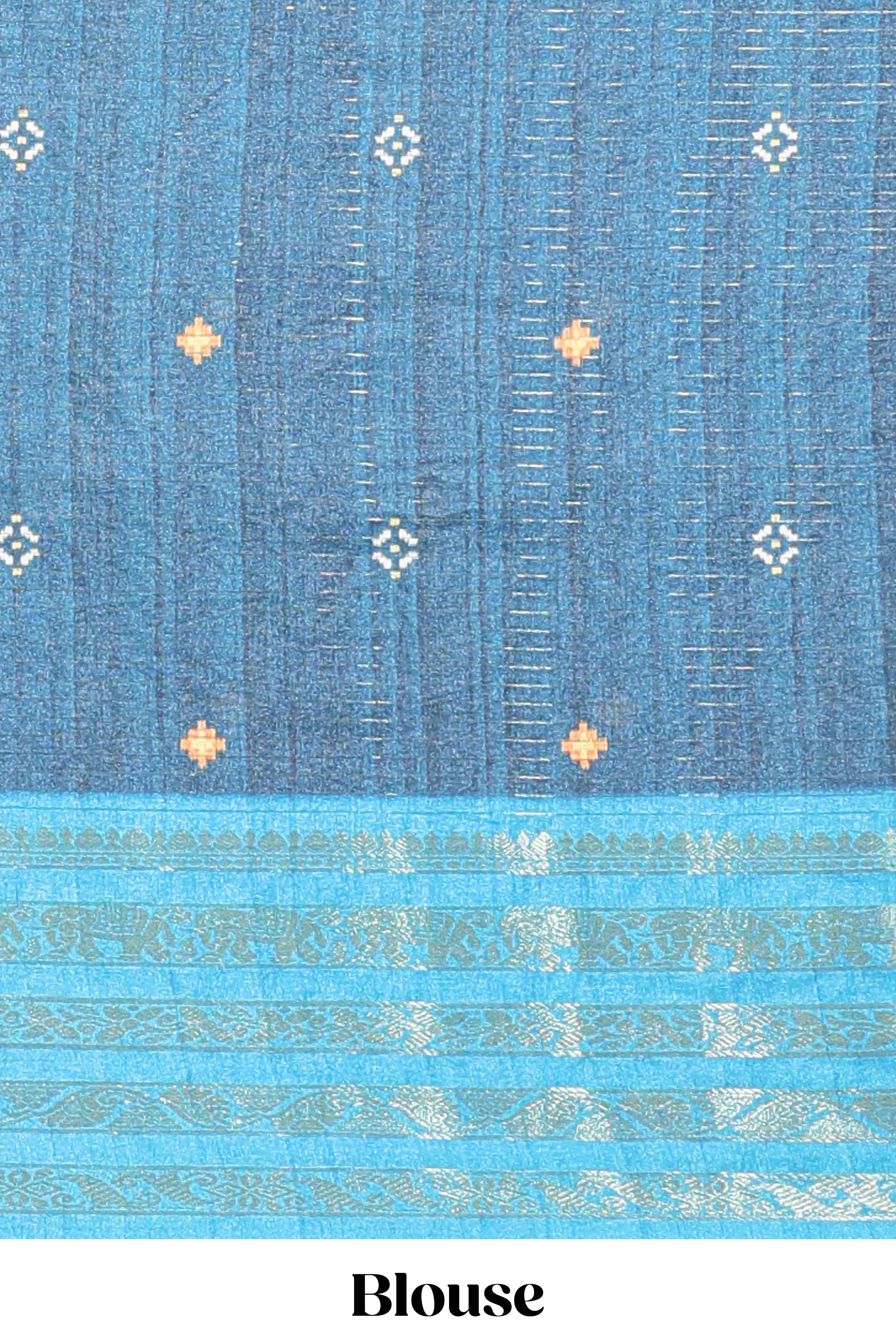 Brick red striped pichwai motifs dola silk saree with contrast zari border and blouse