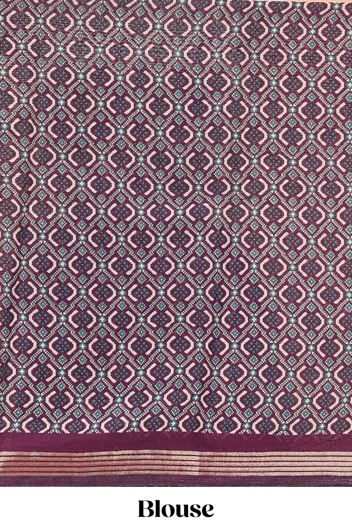 Pink chanderi cotton saree featuring diagonal stripes and ikkat print pallu