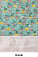 Red zari striped dola silk saree with contrast zari border and printed pallu