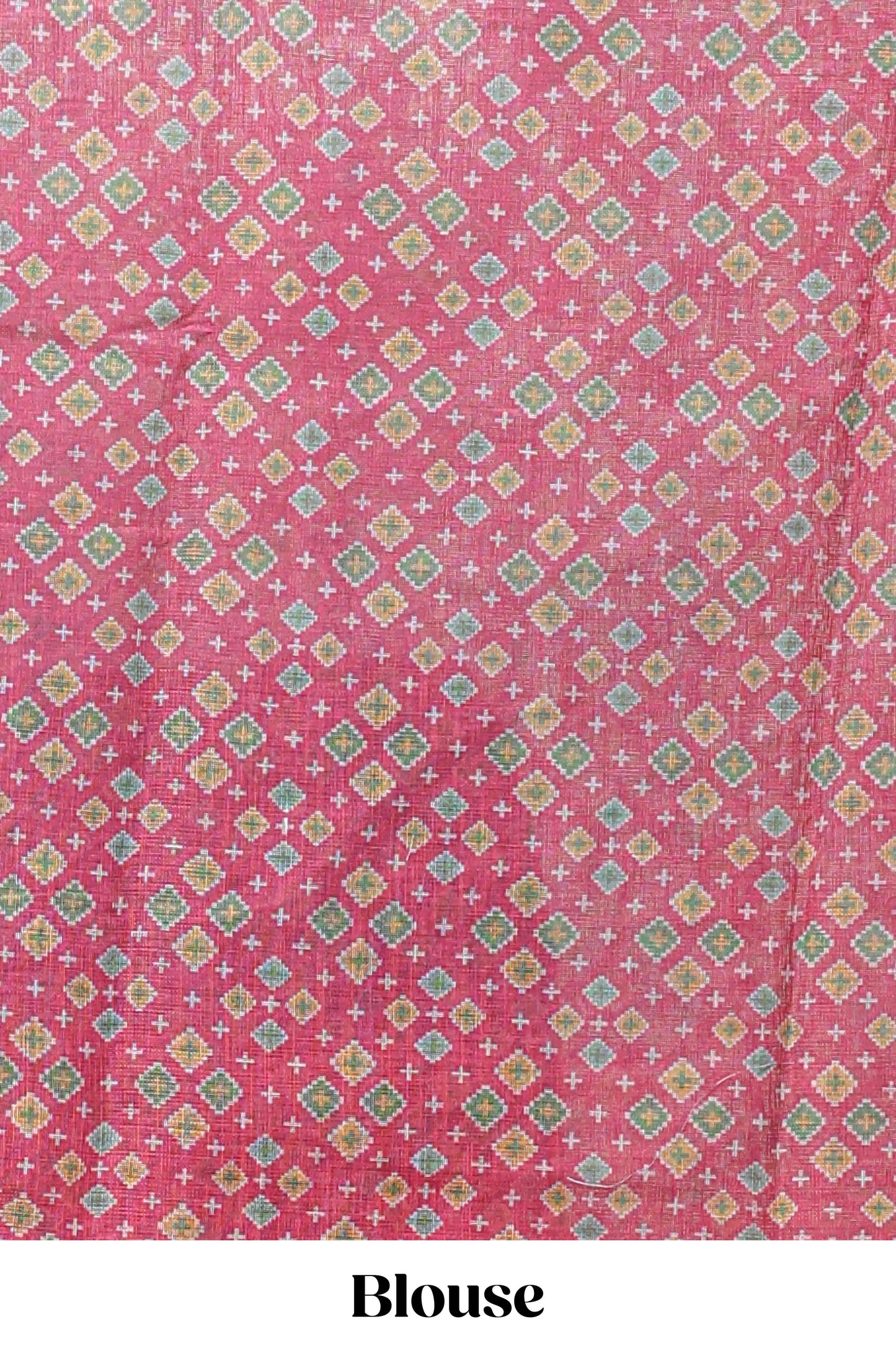 Green elephant motifs linen cotton saree with contrast ikkat style border and printed blouse