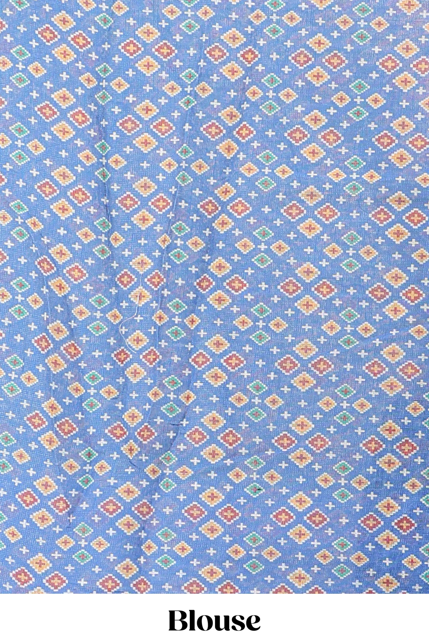 Forest green elephant motifs linen cotton saree with contrast ikkat style border and printed blouse