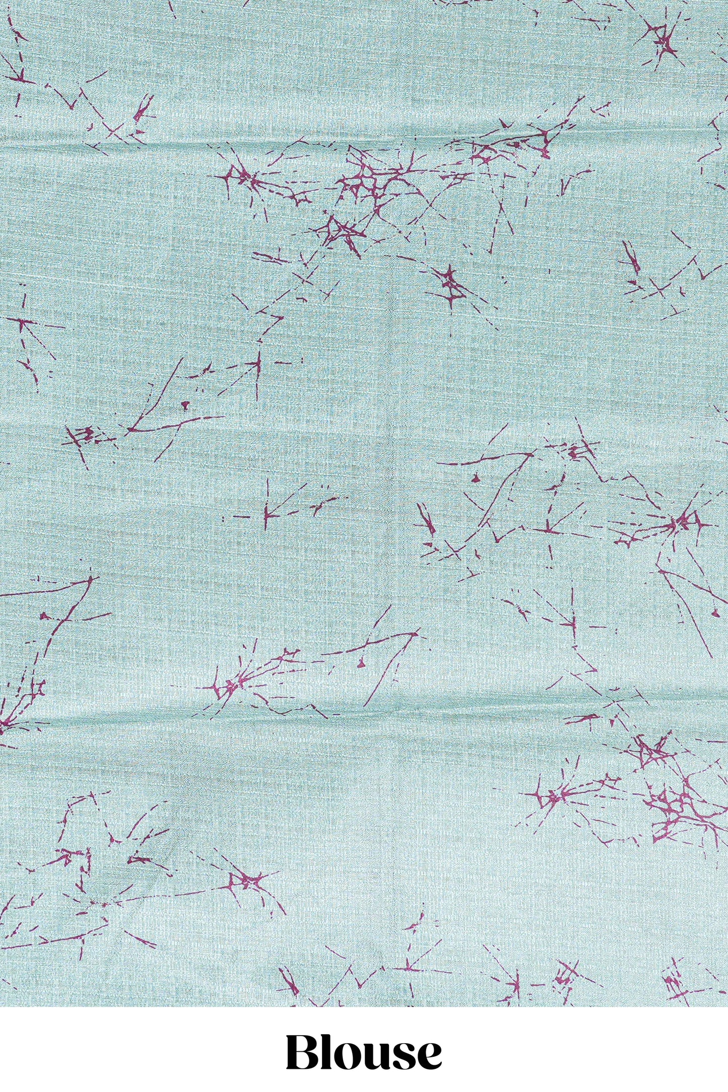 Green khadi cotton saree with adire batik print on body and pallu with matching blouse