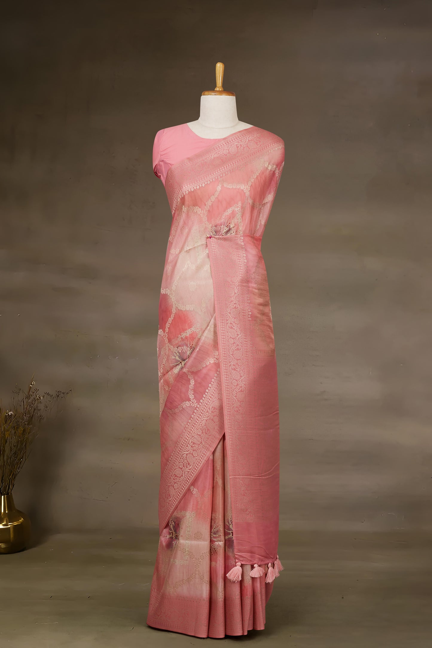 Pink Tussar Sarees
