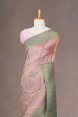 Tussar Digital Print With Zari Border