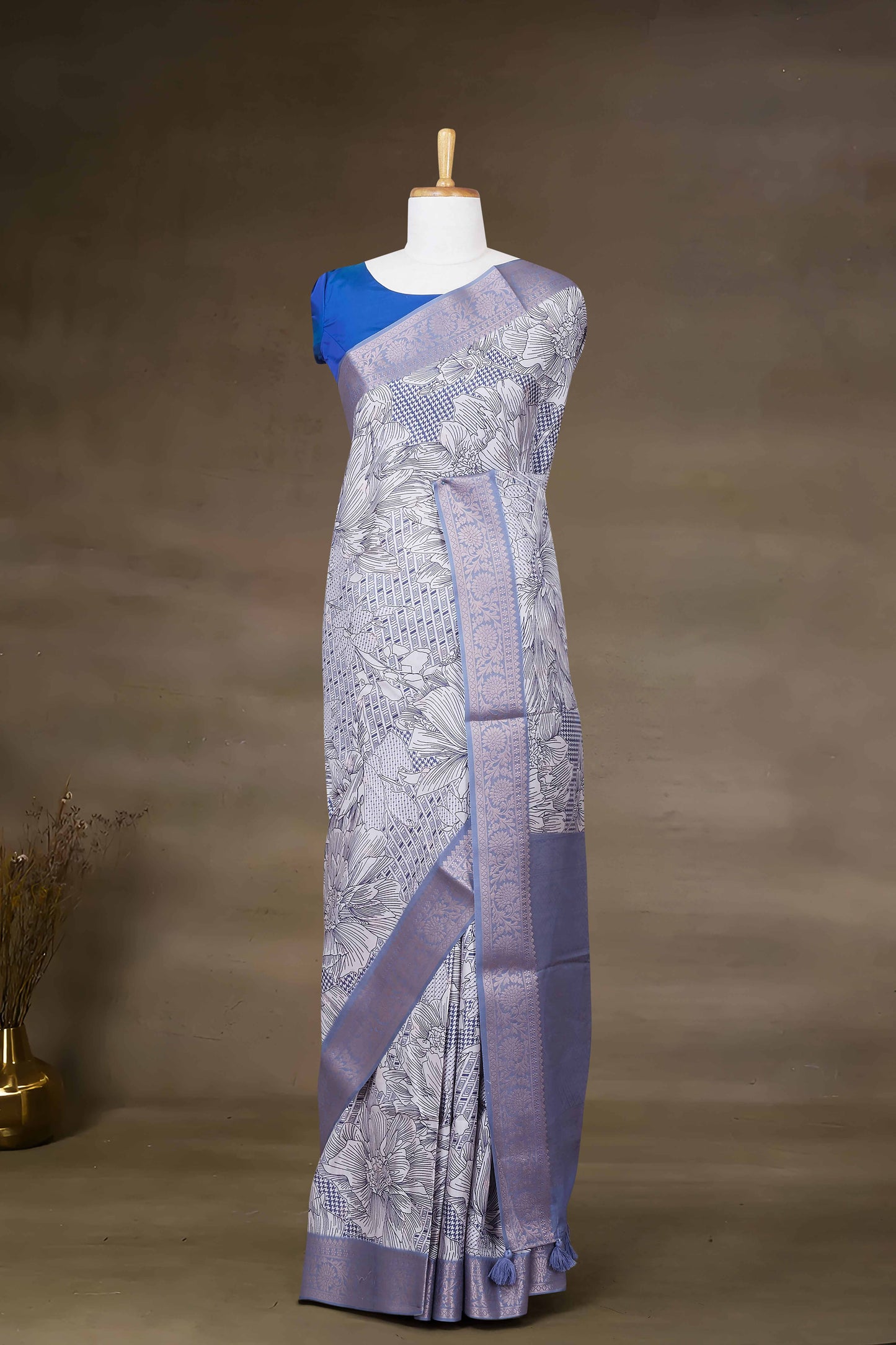 Blue Tussar Sarees