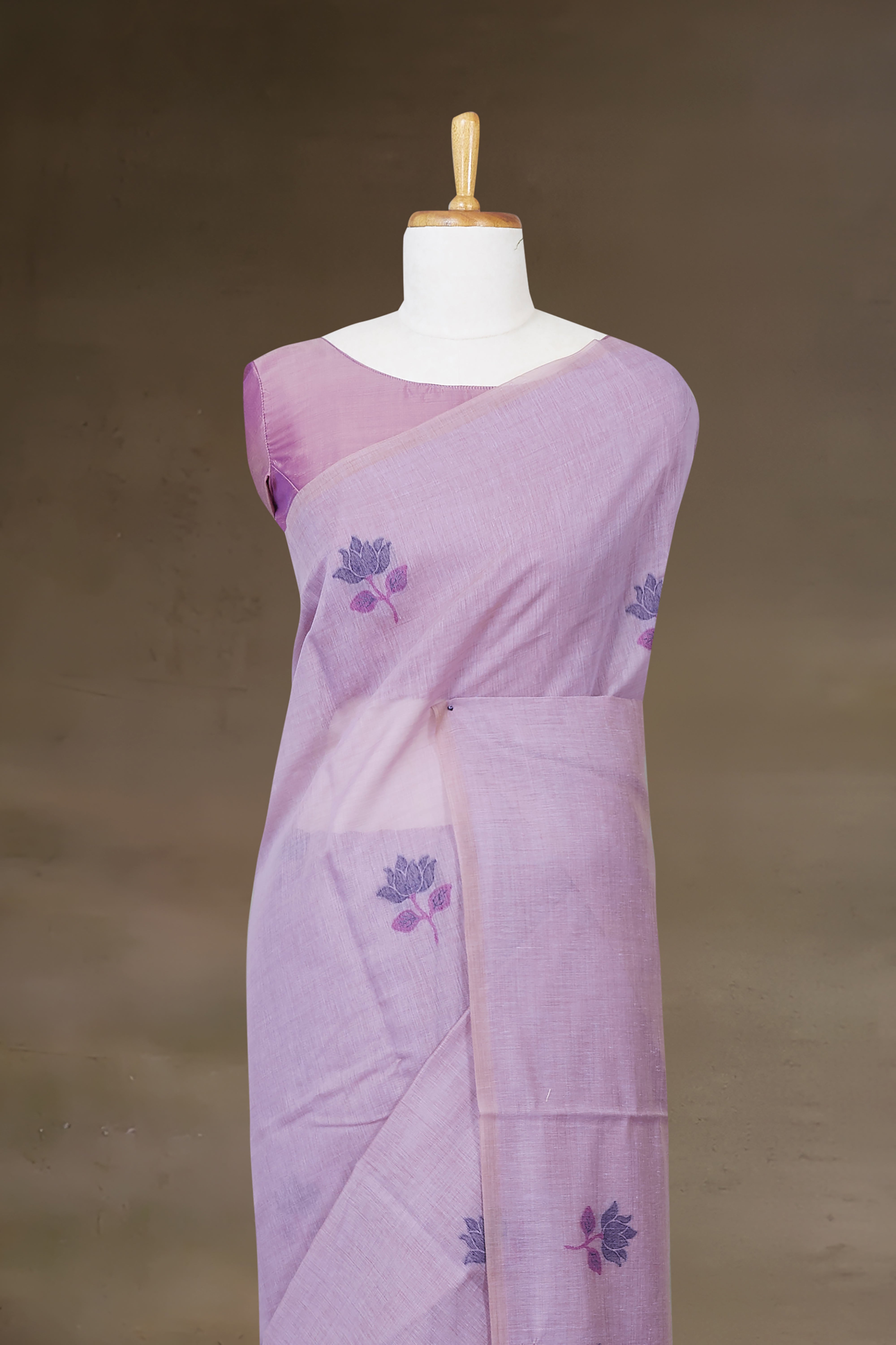 Lavender South Cotton Flower Design With Border less