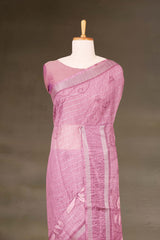 Linen Saree Floral Print Across The Body
