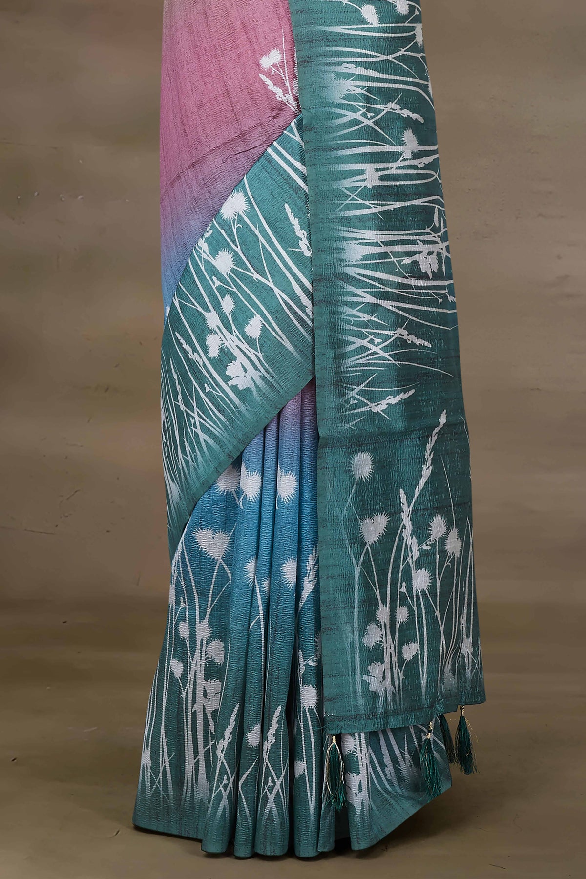 Tussar Sarees Milk Print Border 