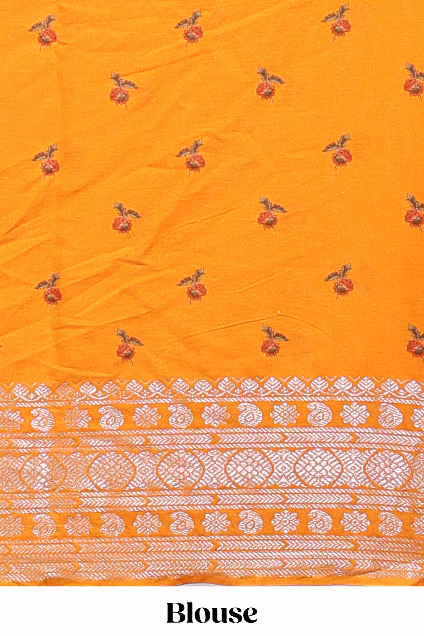 Grey kalamkari style chirala cotton saree with contrast zari border, striped pallu and printed blouse