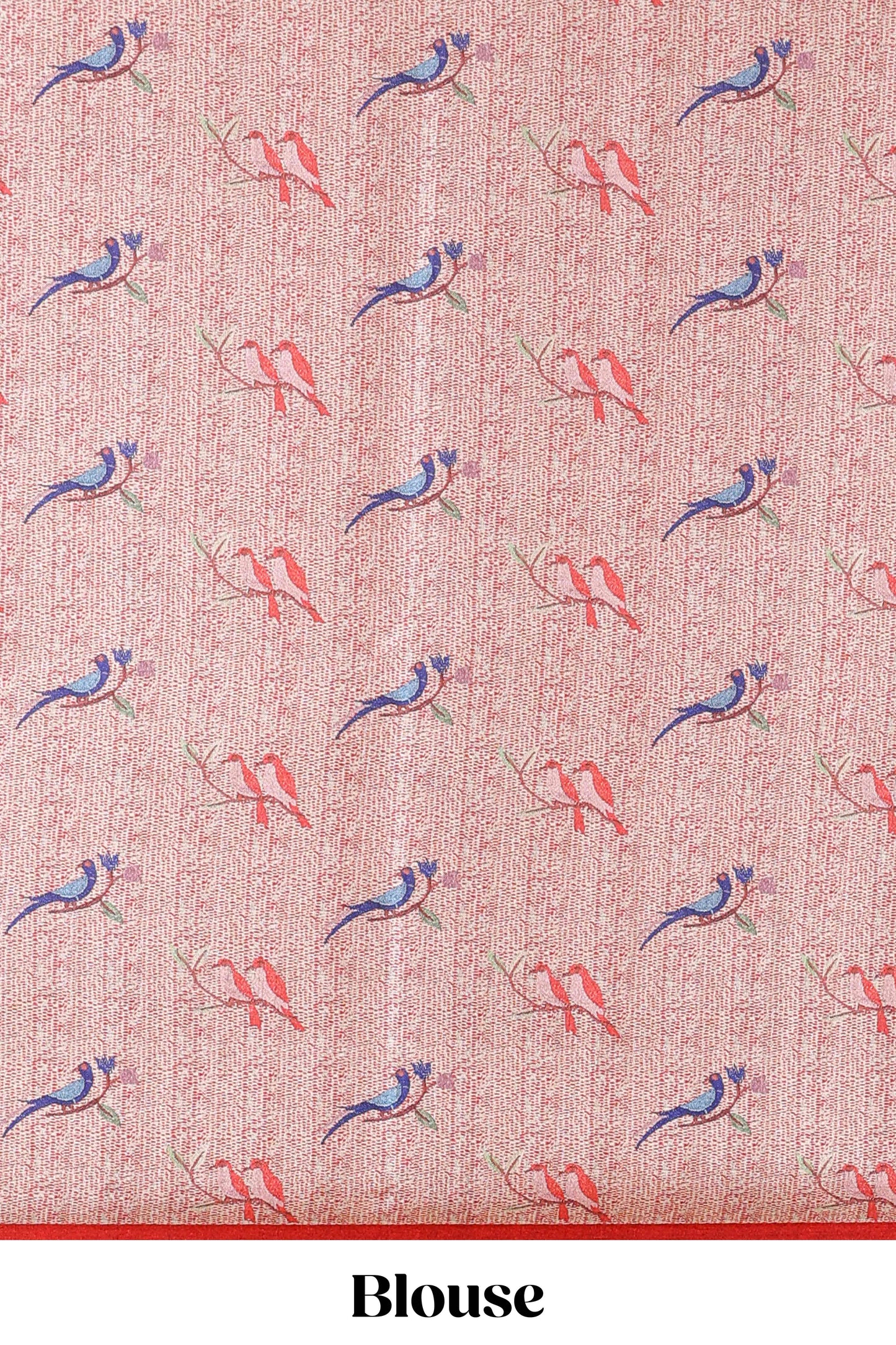 Red art tussar silk saree with traditional dot print and paithani-style floral and animal motifs