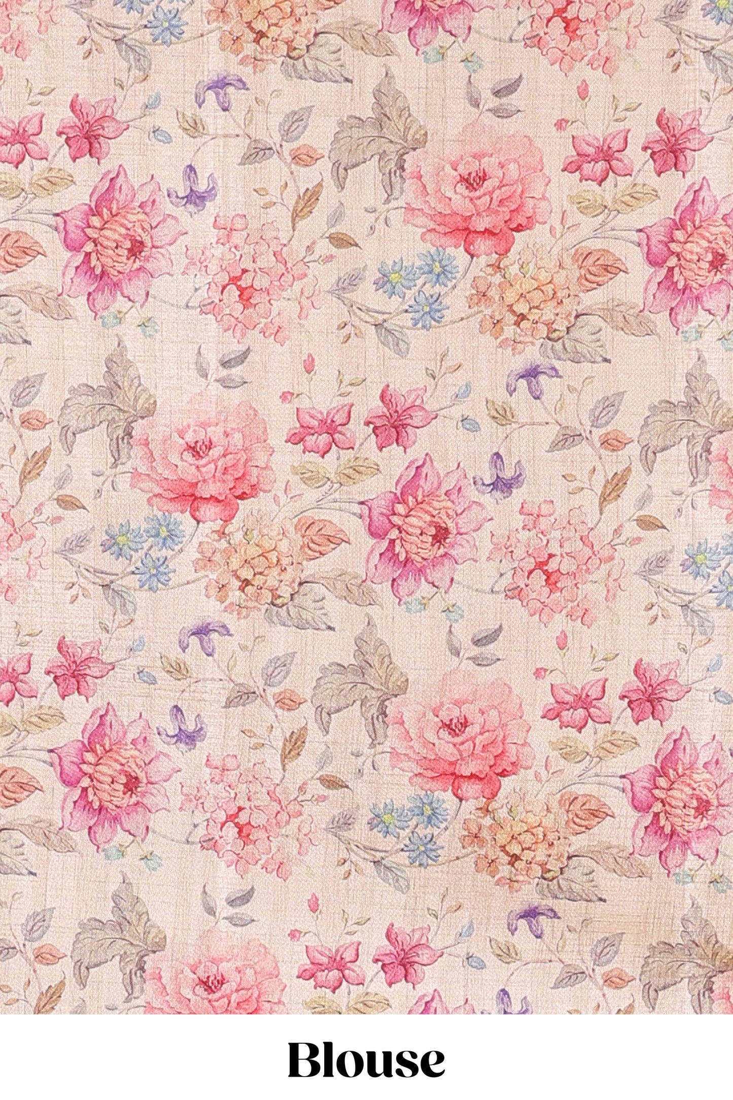 Sandal art tussar silk saree with floral zari butta body, cream border and floral print pallu