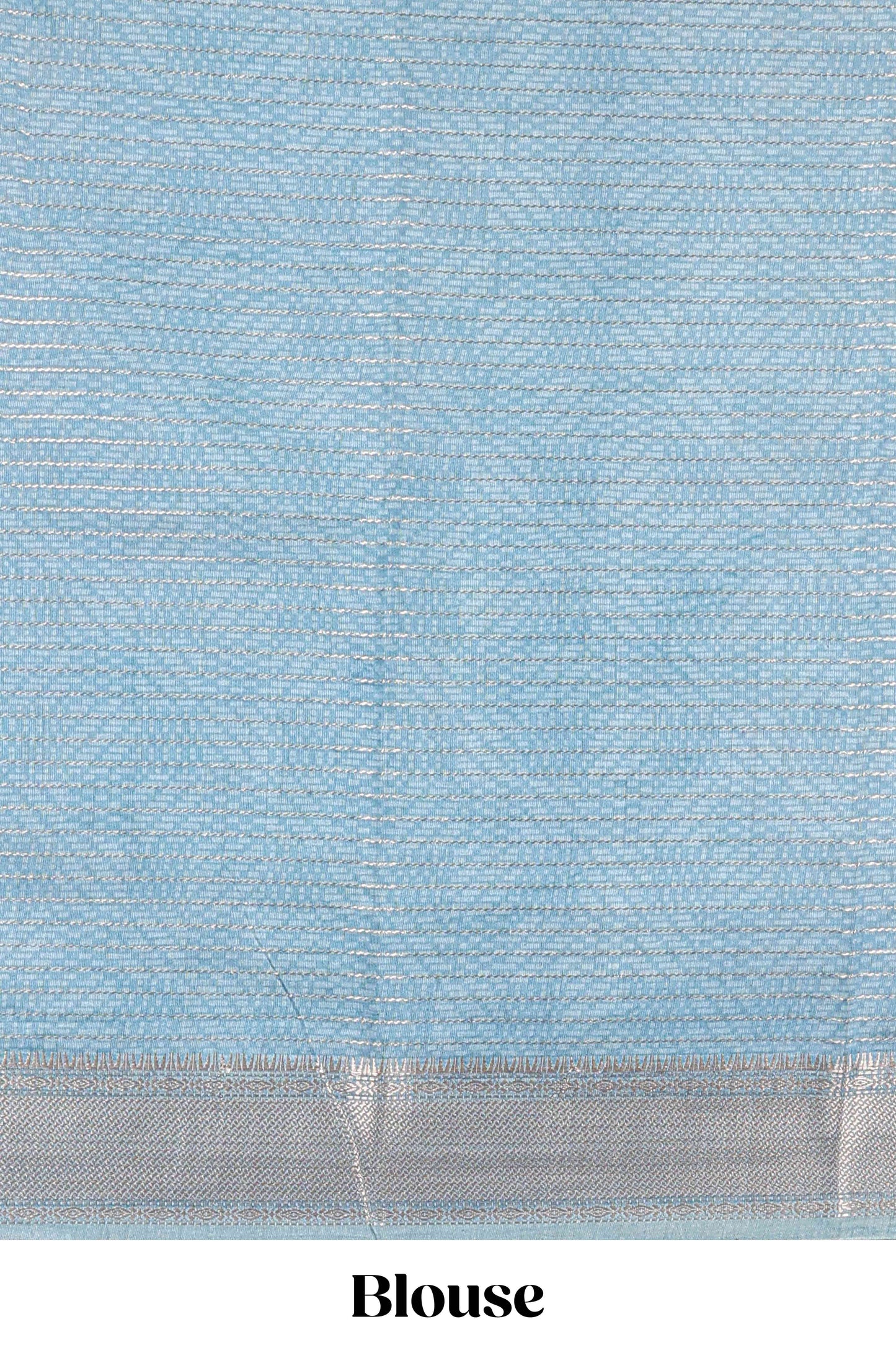 Peach assam silk saree with geometric print body, contrast zari border, and zari stripe pallu