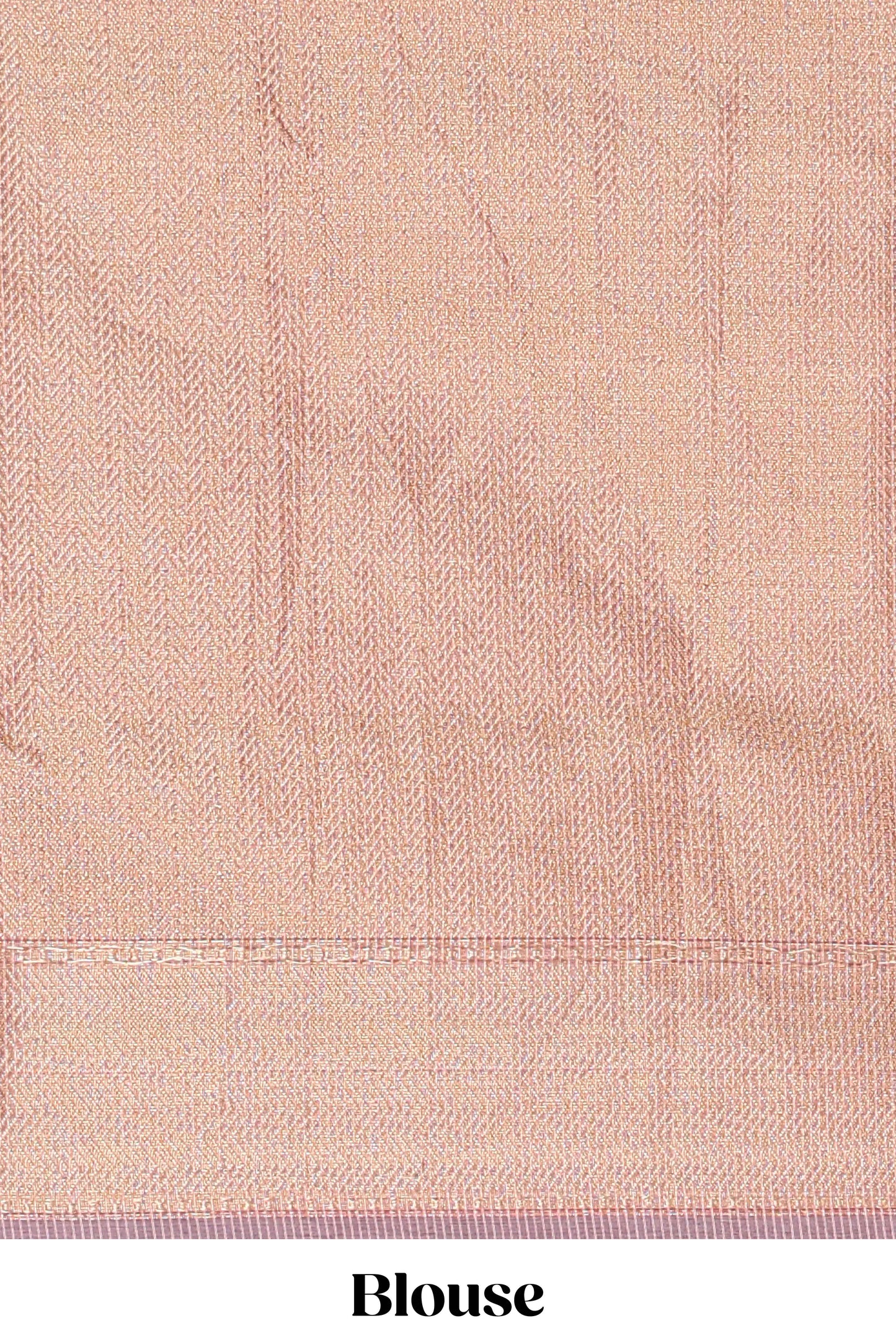 Peach geometric diamond design kota cotton saree with striped pallu and zari border