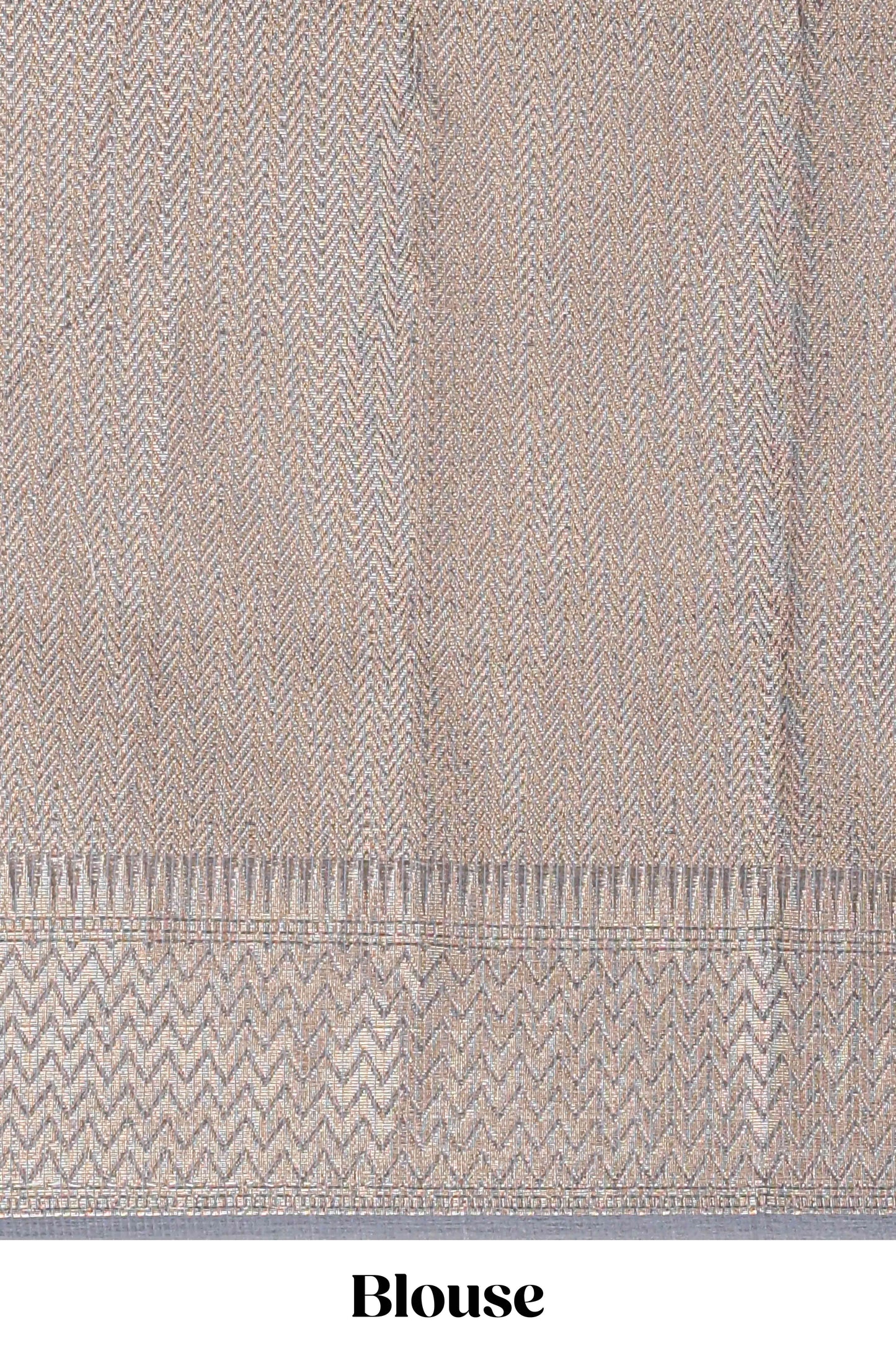 Grey geometric zari weaving kota cotton saree with zig zag zari border and pallu