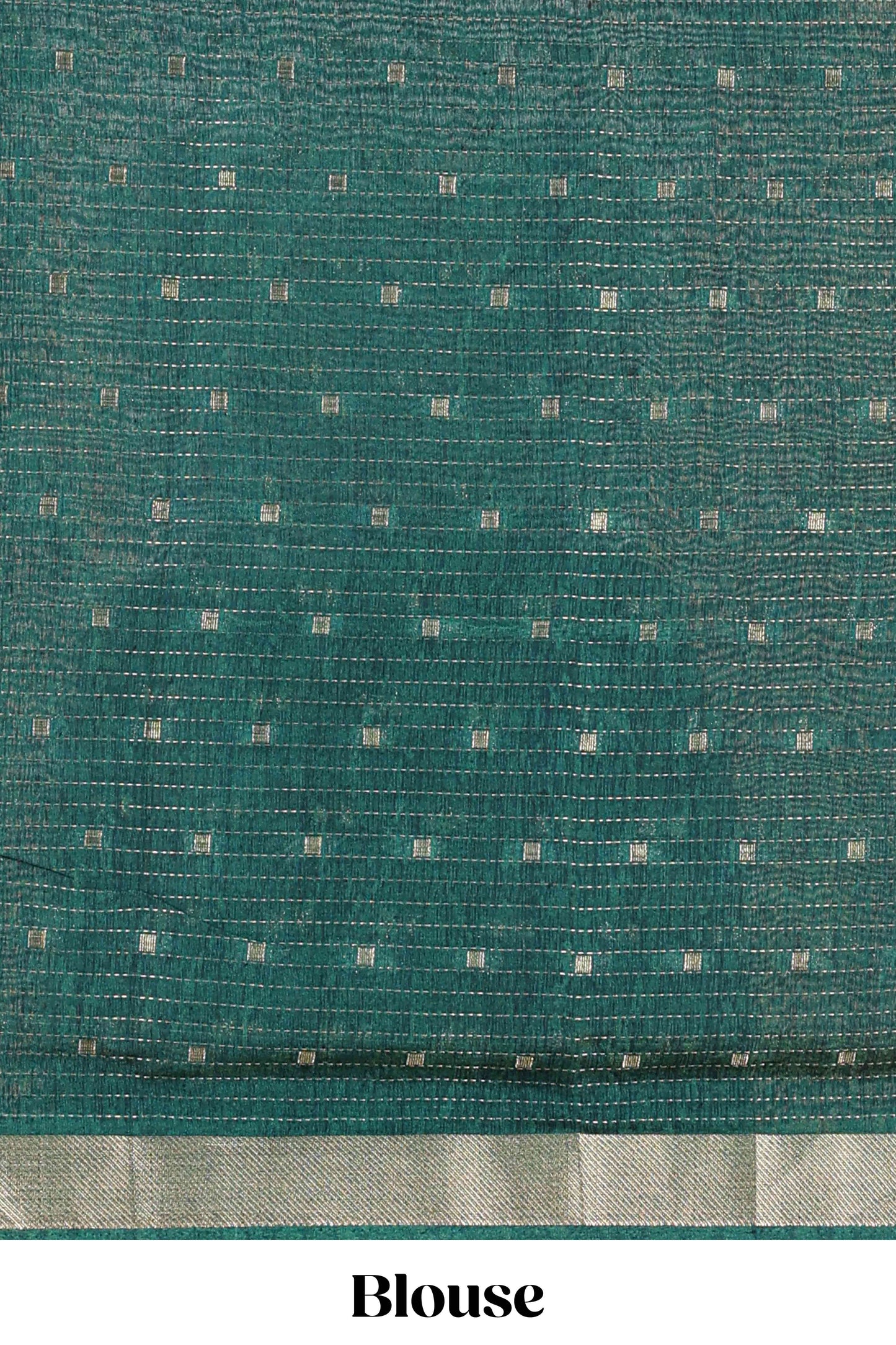 Green assam silk abstract face print saree with contrast zari border and pallu