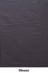 Black floral design mul mul cotton saree with self border and matching blouse