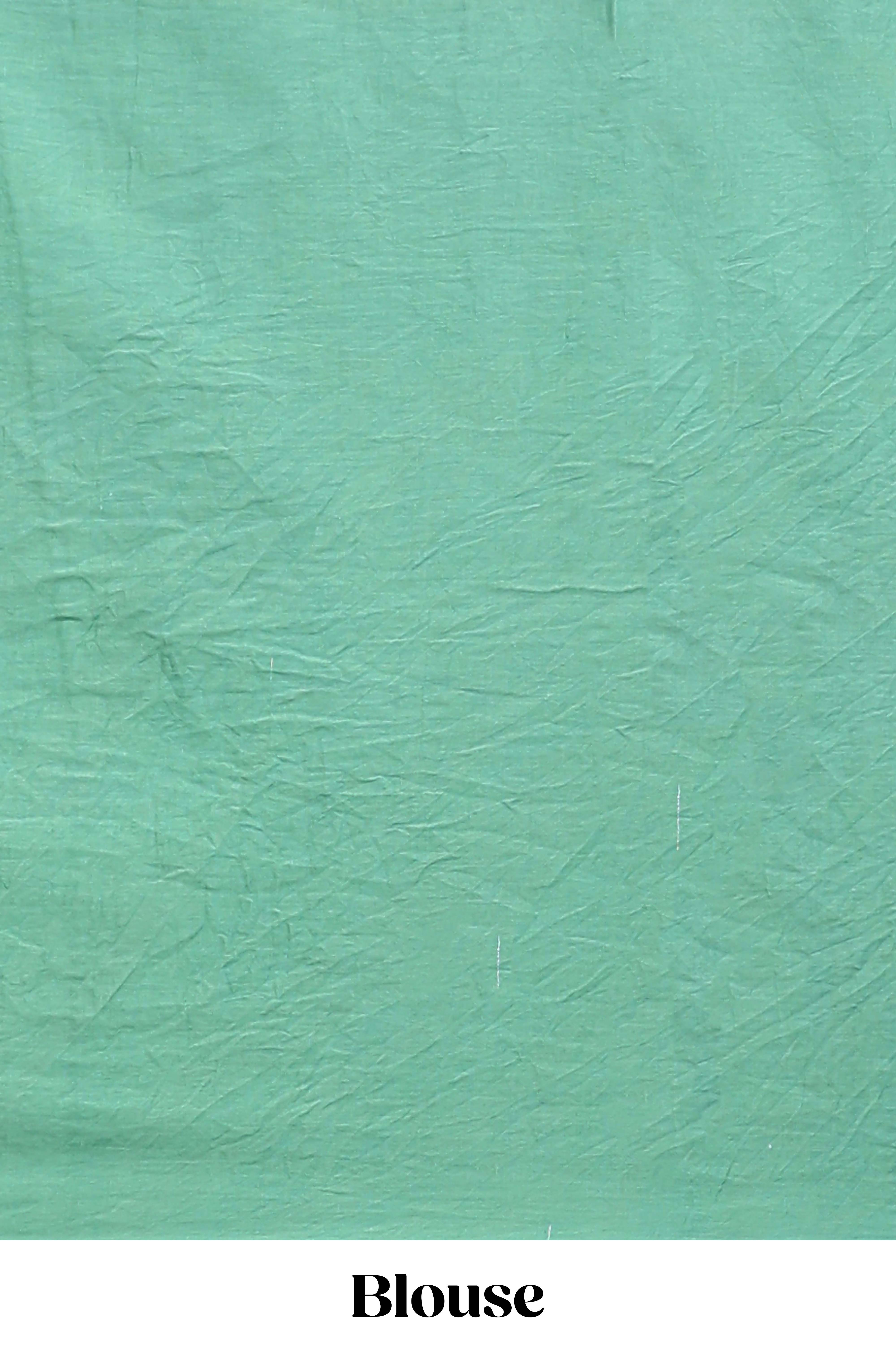 Borderless ocean blue shibori print mul mul cotton saree with contrast blouse