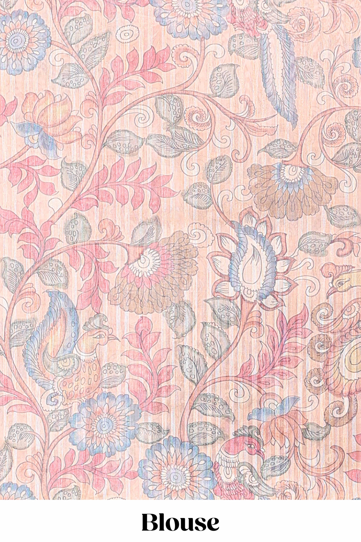 Grey floral design art tussar saree with self zari border and contrast floral print pallu