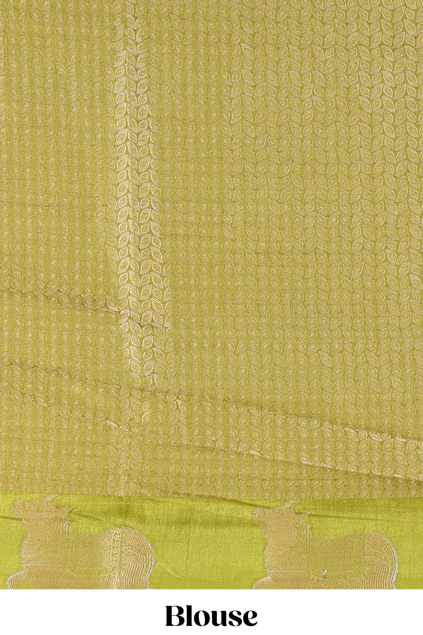 Blue viscose dola silk saree with zari butta weave, pichwai motif border and contrast blouse