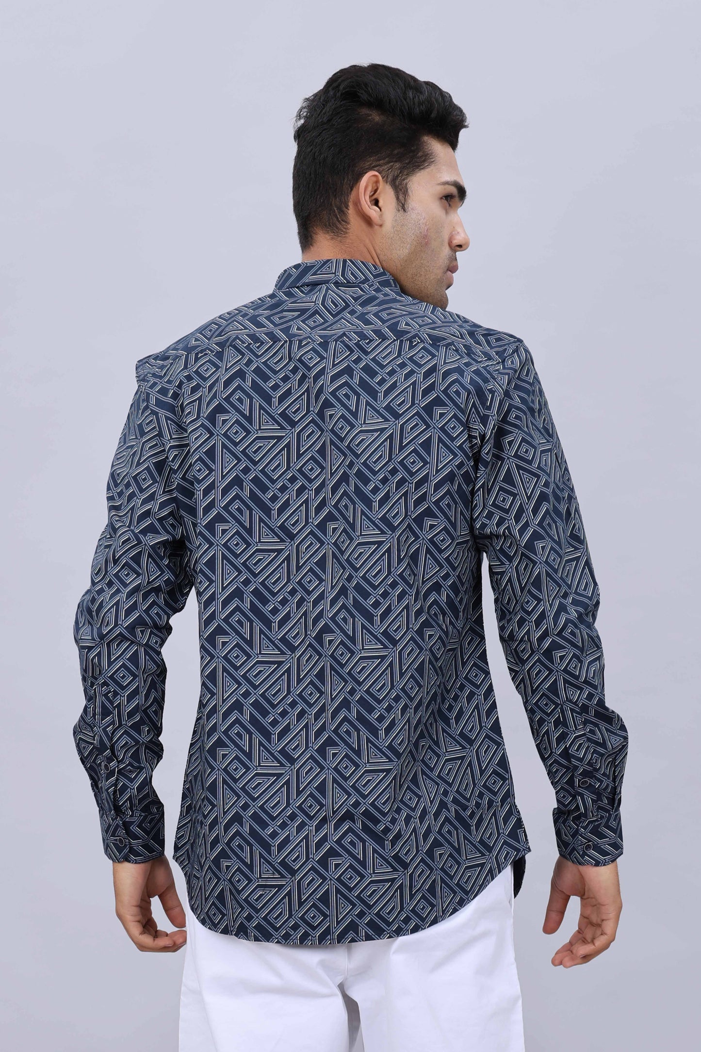 Men’s Slim Fit Pure Cotton Dobby Printed Casual Shirt