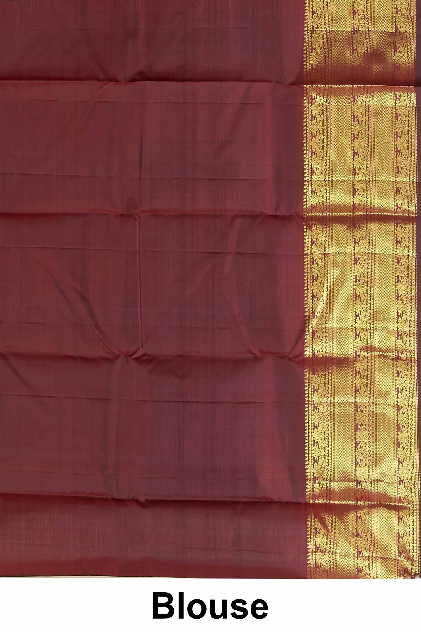 Kanchipuram Vairaoosi and Checks Silk Saree in Maroon with Gold Zari Checks and Self Border