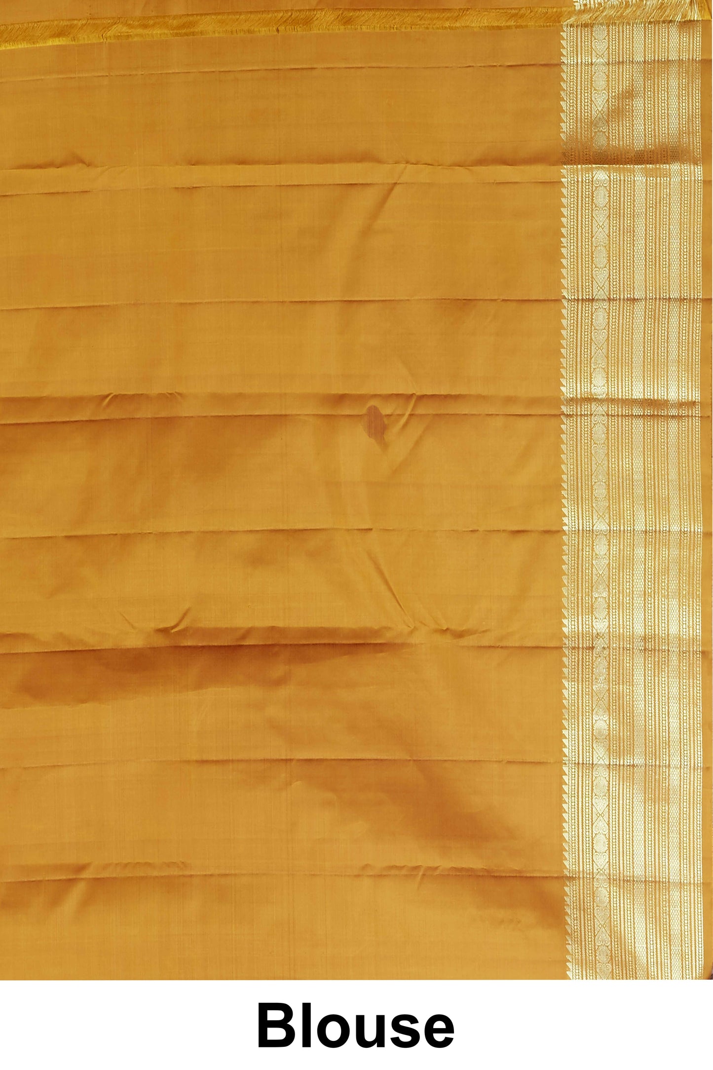 Kanchipuram Vairaoosi and Checks Pure Silk Saree in Antique Mustard Gold with Self Zari Border