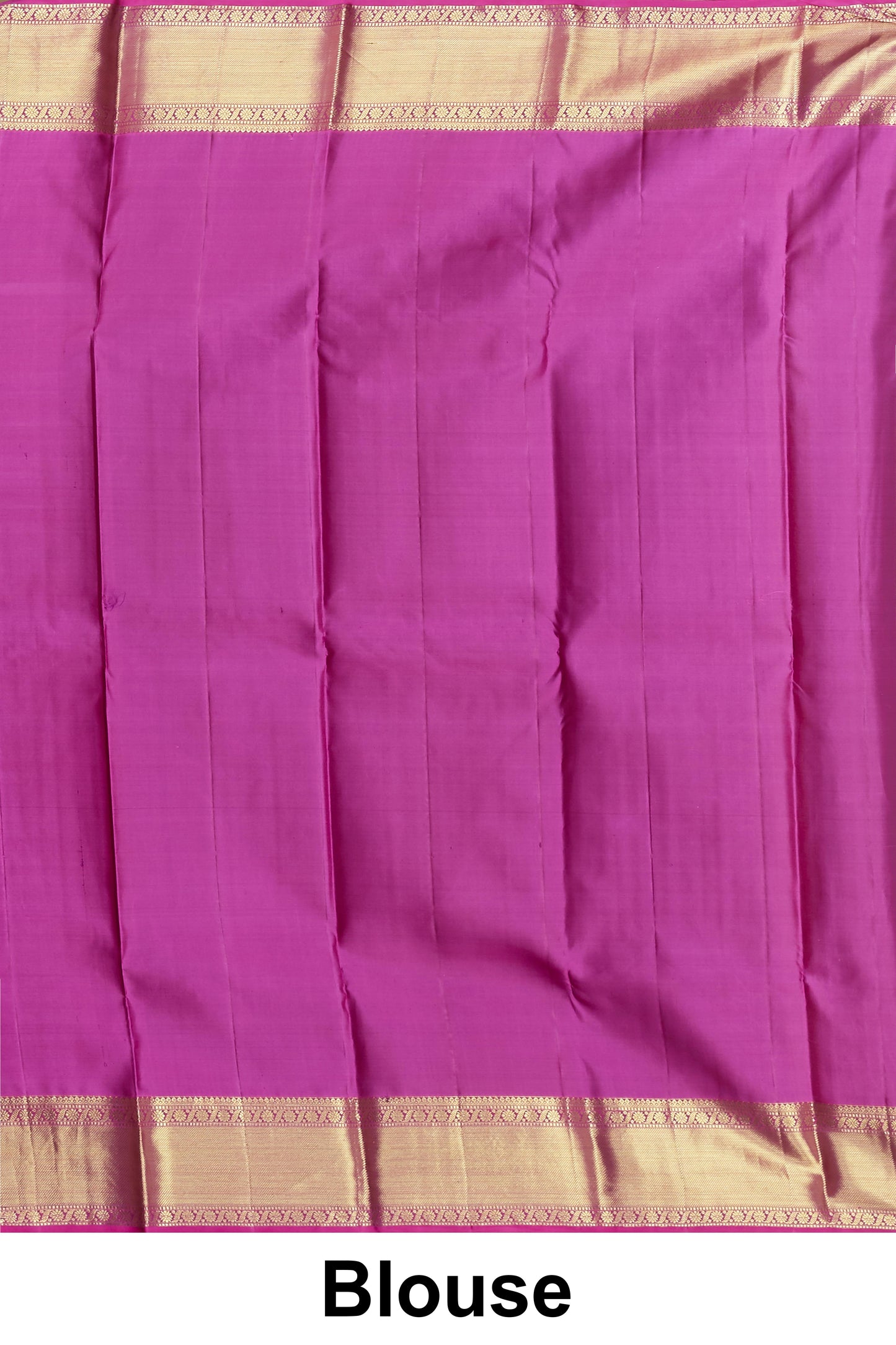 Kanchipuram Vairaoosi and Checks Silk Saree in Magenta Pink with Gold Zari and Self Border