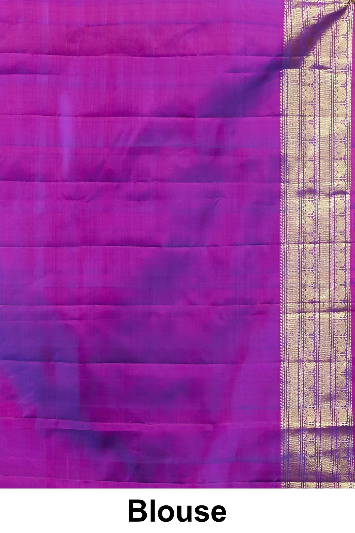 Kanchipuram Traditional Silk Saree in Teal Blue with Purple Contrast Border