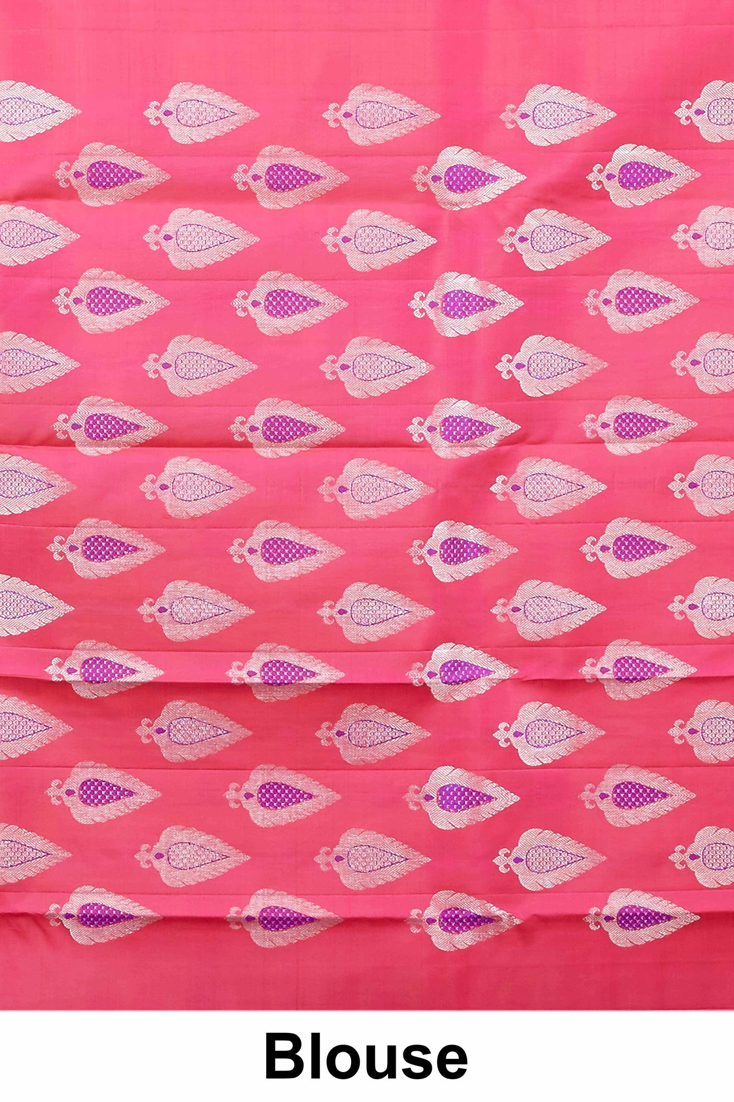 Royal Blue Kanchipuram Borderless Pure Silk Saree with Silver Paisley Buttas