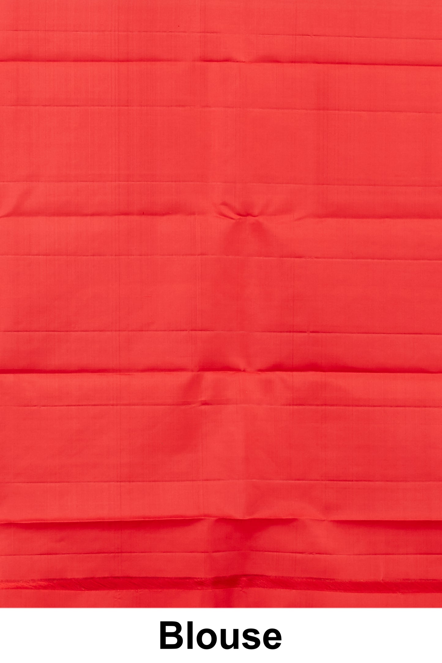 Tomato Red Kanchipuram Borderless Pure Silk Saree with Zari Body Buttas