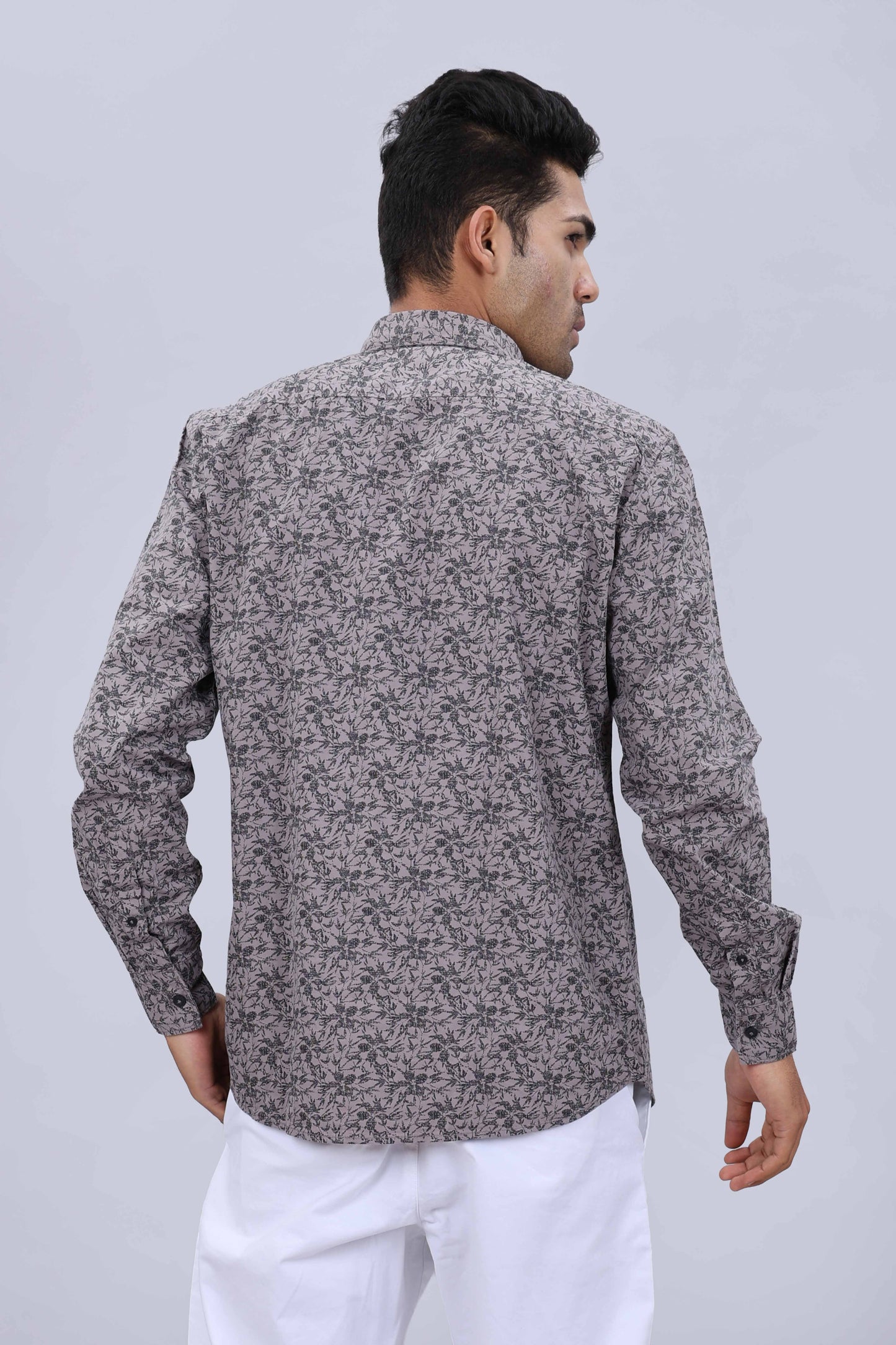 Men’s Pure Cotton Slim Fit Fancy Printed Collar Casual Shirt