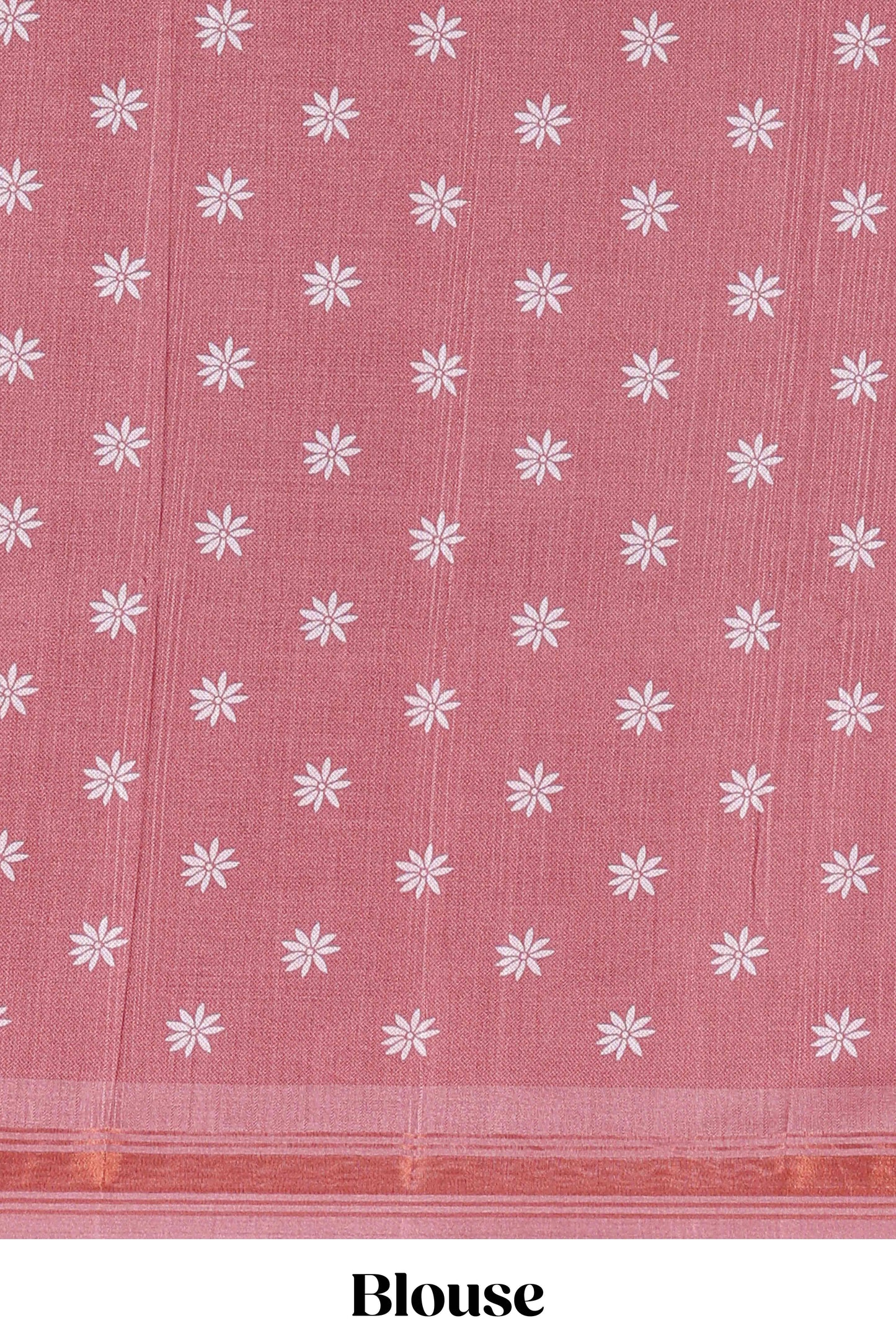 Blue leaf print semi tussar saree with contrast border and geometric pallu