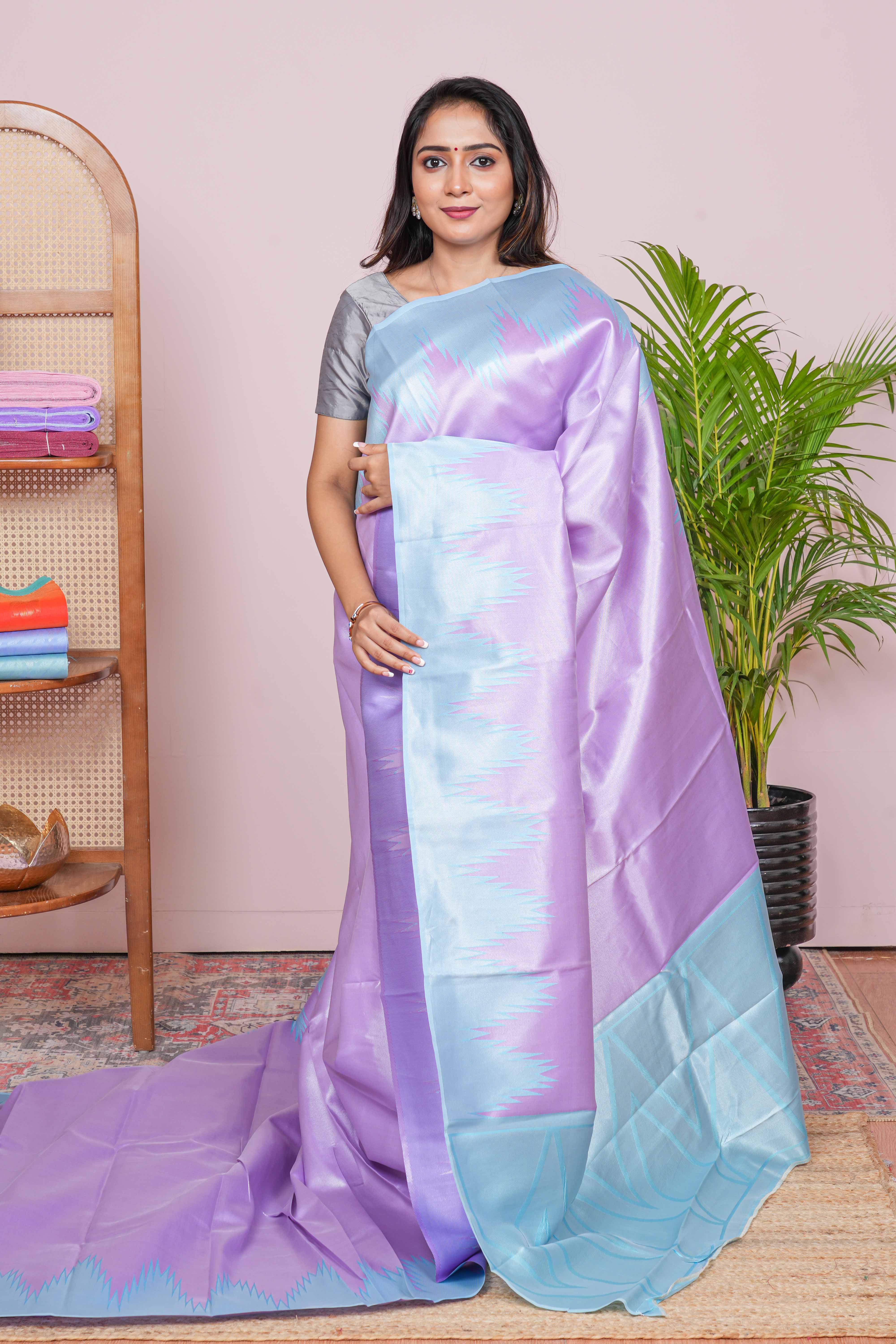 LAVENDER TISSUE SILK SAREE