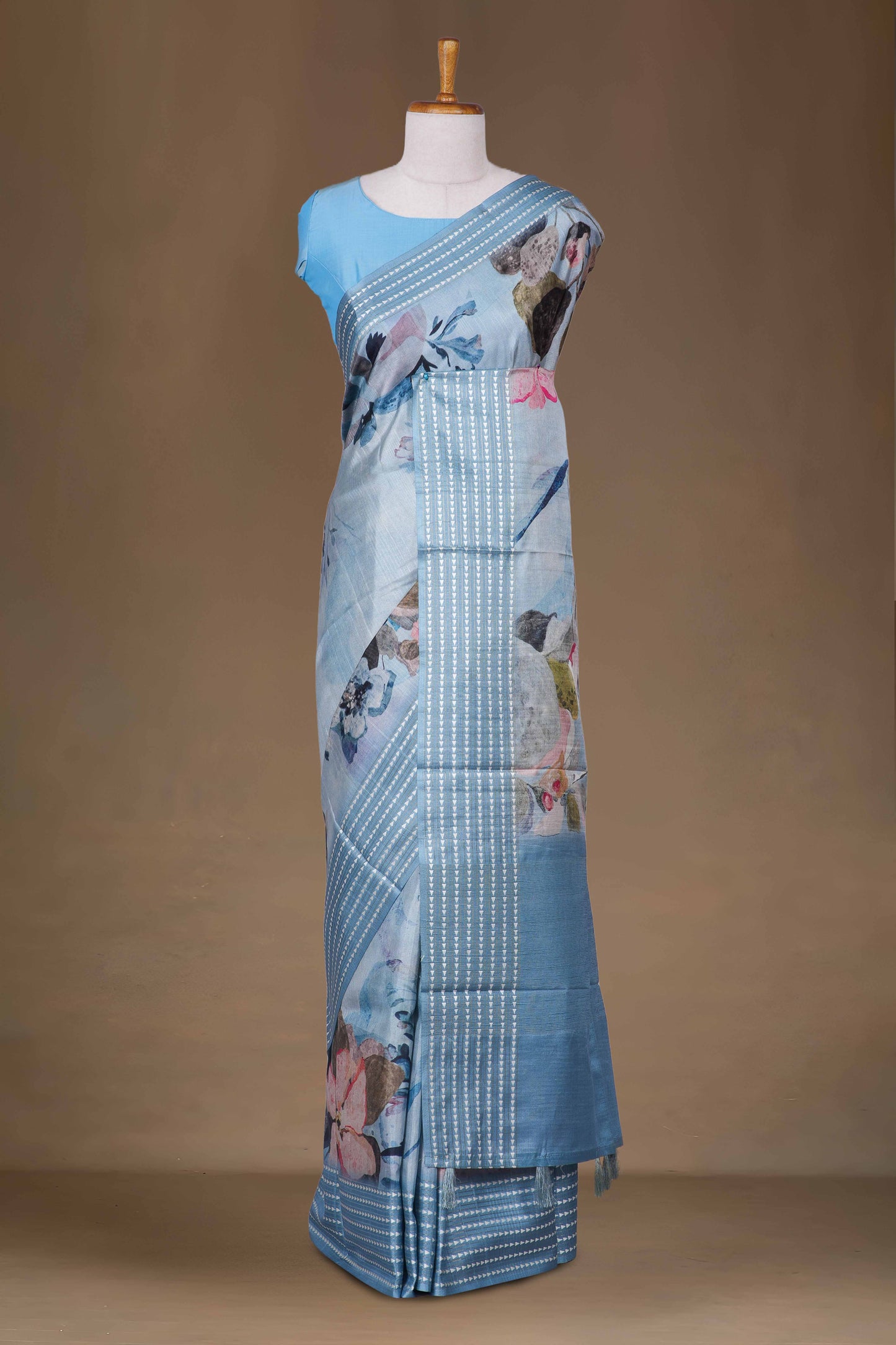 Blue Printed Sarees