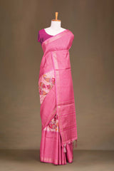 Art Tussar Centre Print With Zari Border