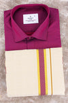 Maroon Mens Dhoti Set