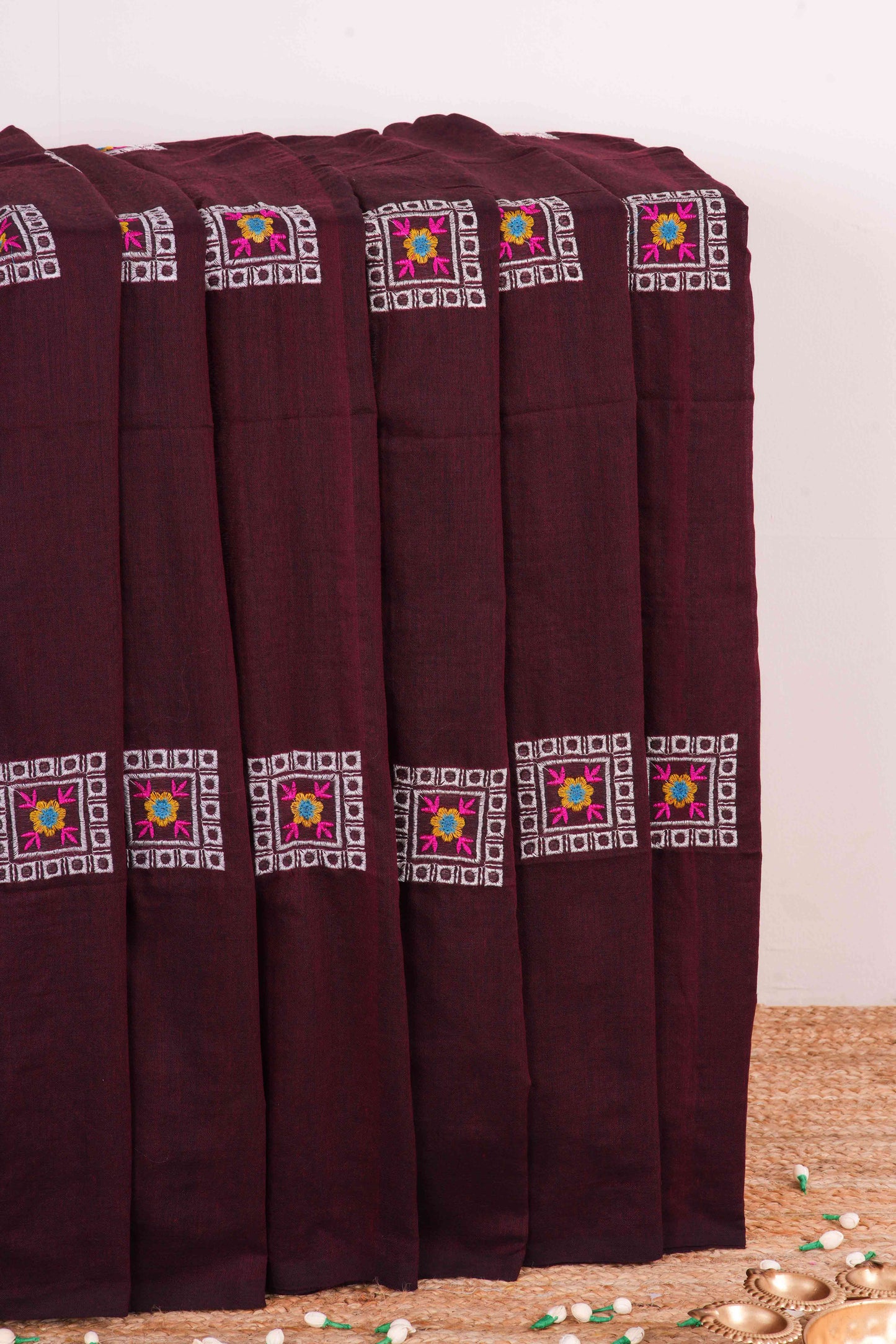 Maroon Khadi Cotton