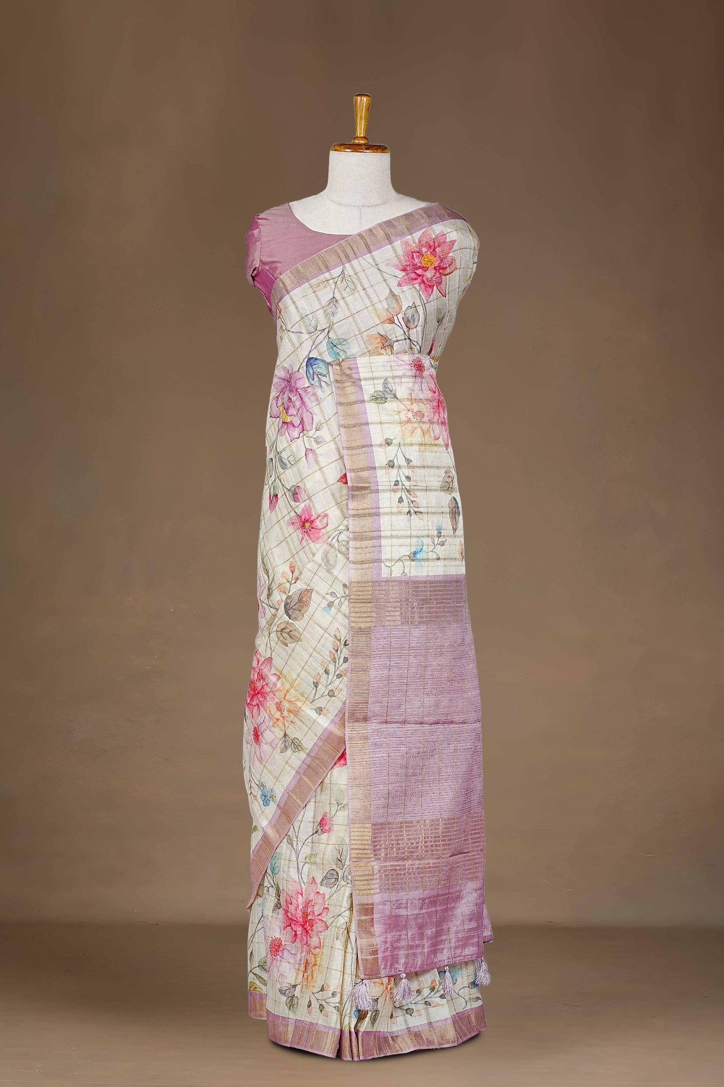 Pink Tussar sarees