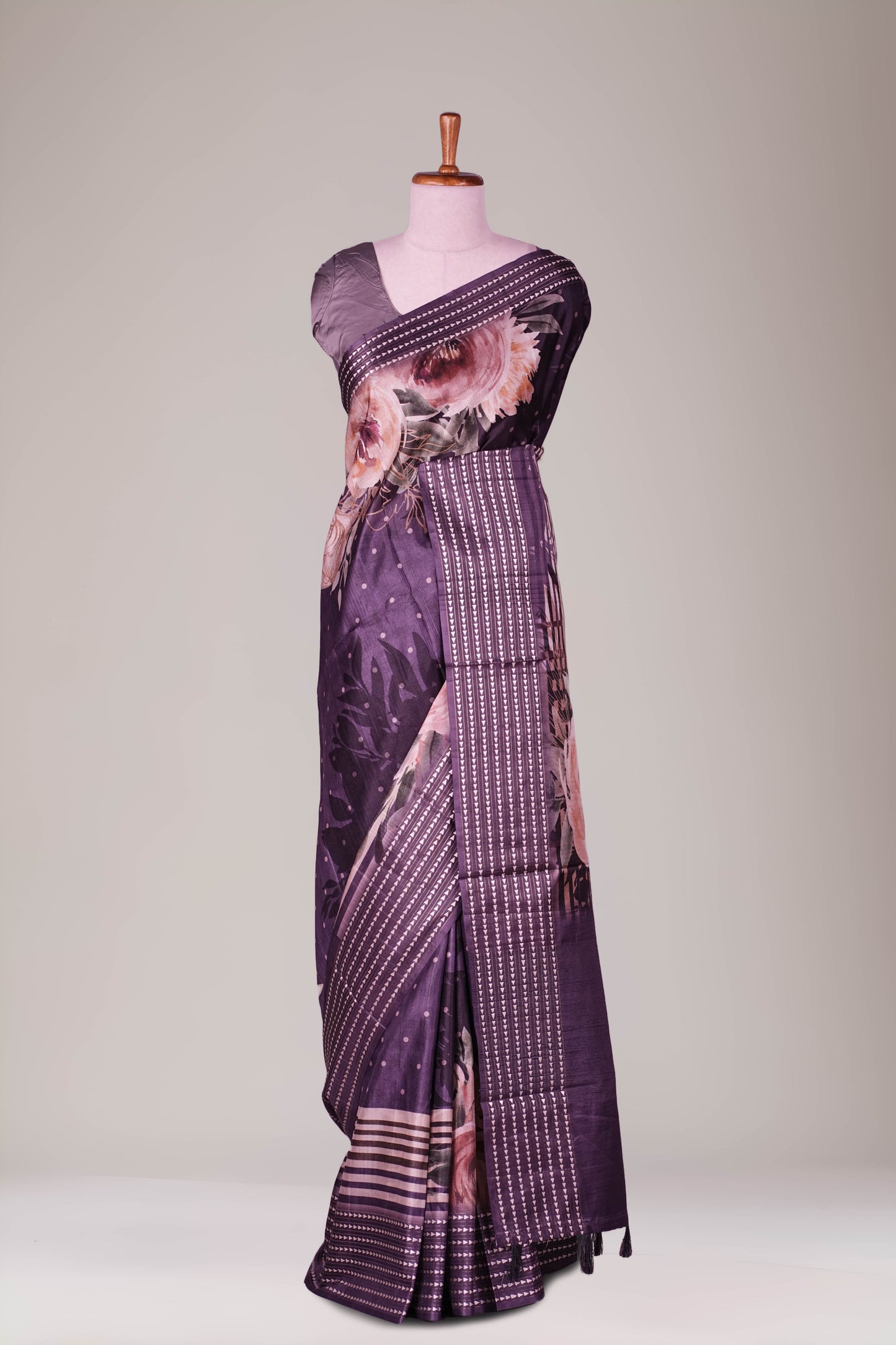 Lavender Tussar Sarees