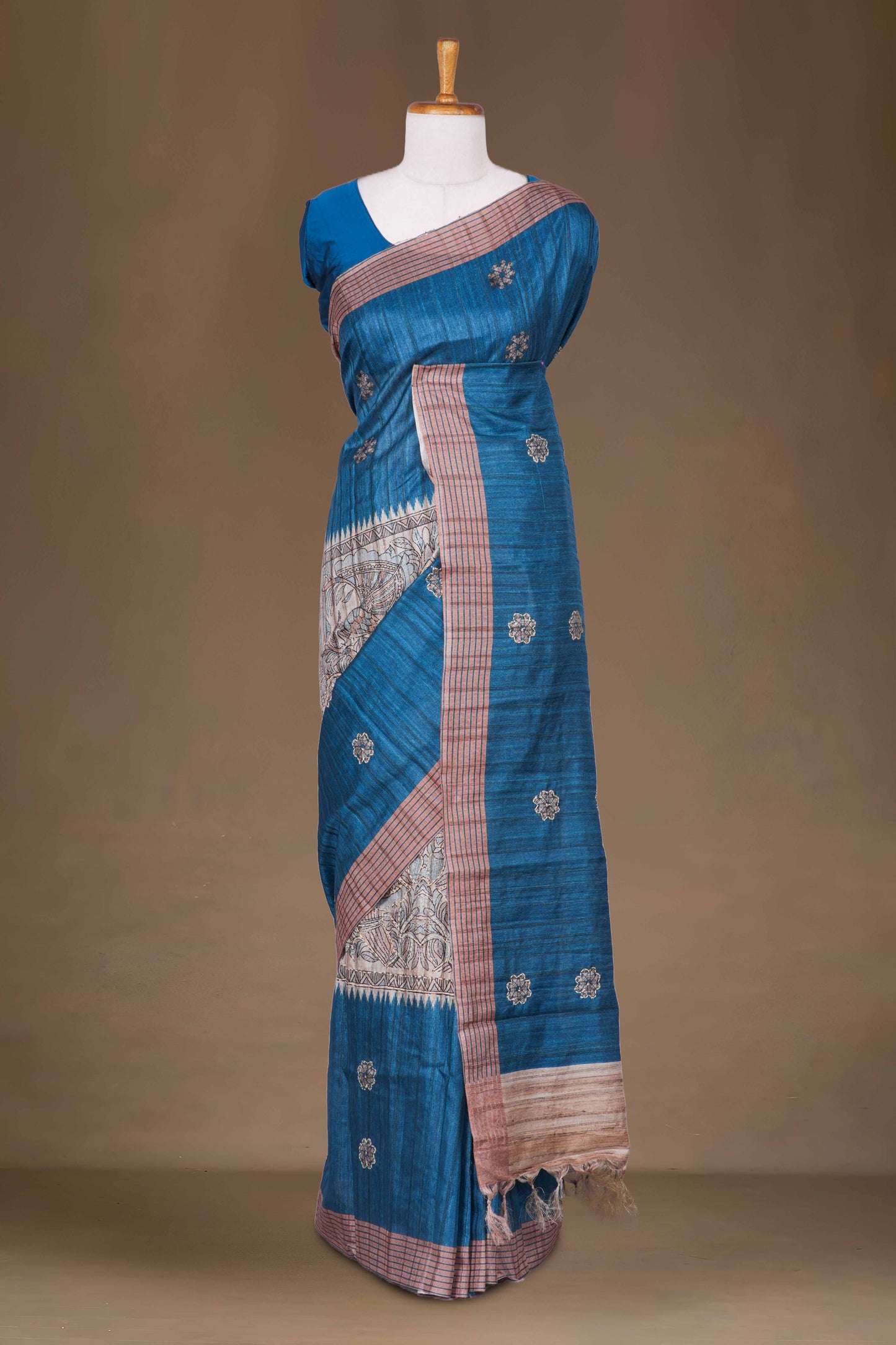 Blue Tussar Cotton