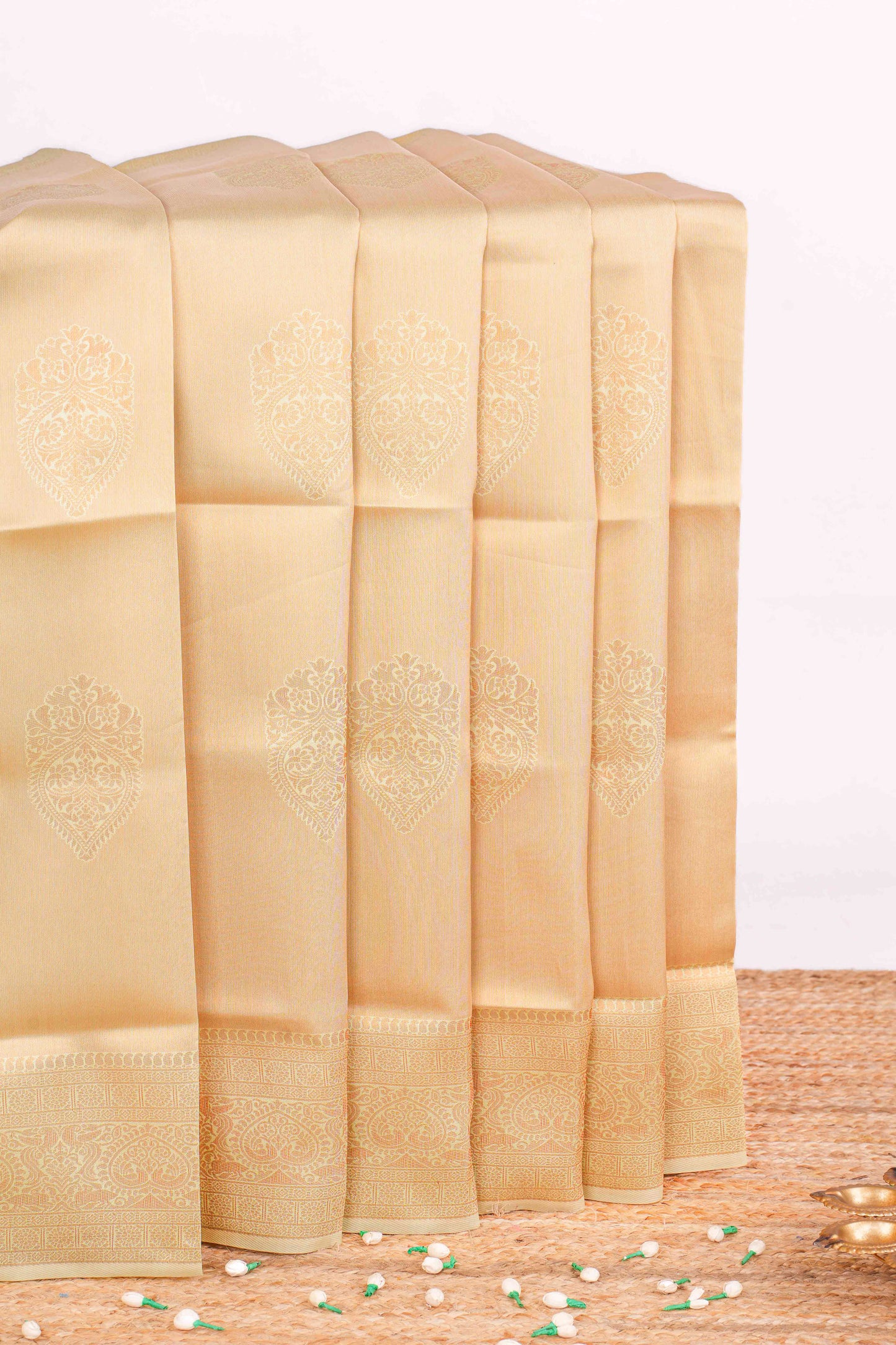 yellow lichi silk saree