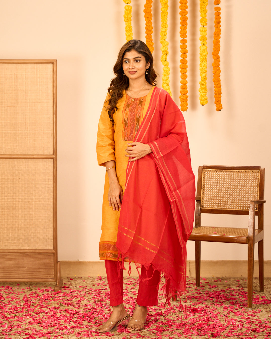 Womens Chudidhar Yellow