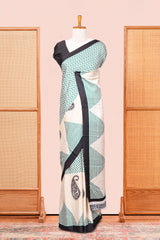 Modal Silk Saree Lightweight ,Flowy. Chevron Design Contrast Border