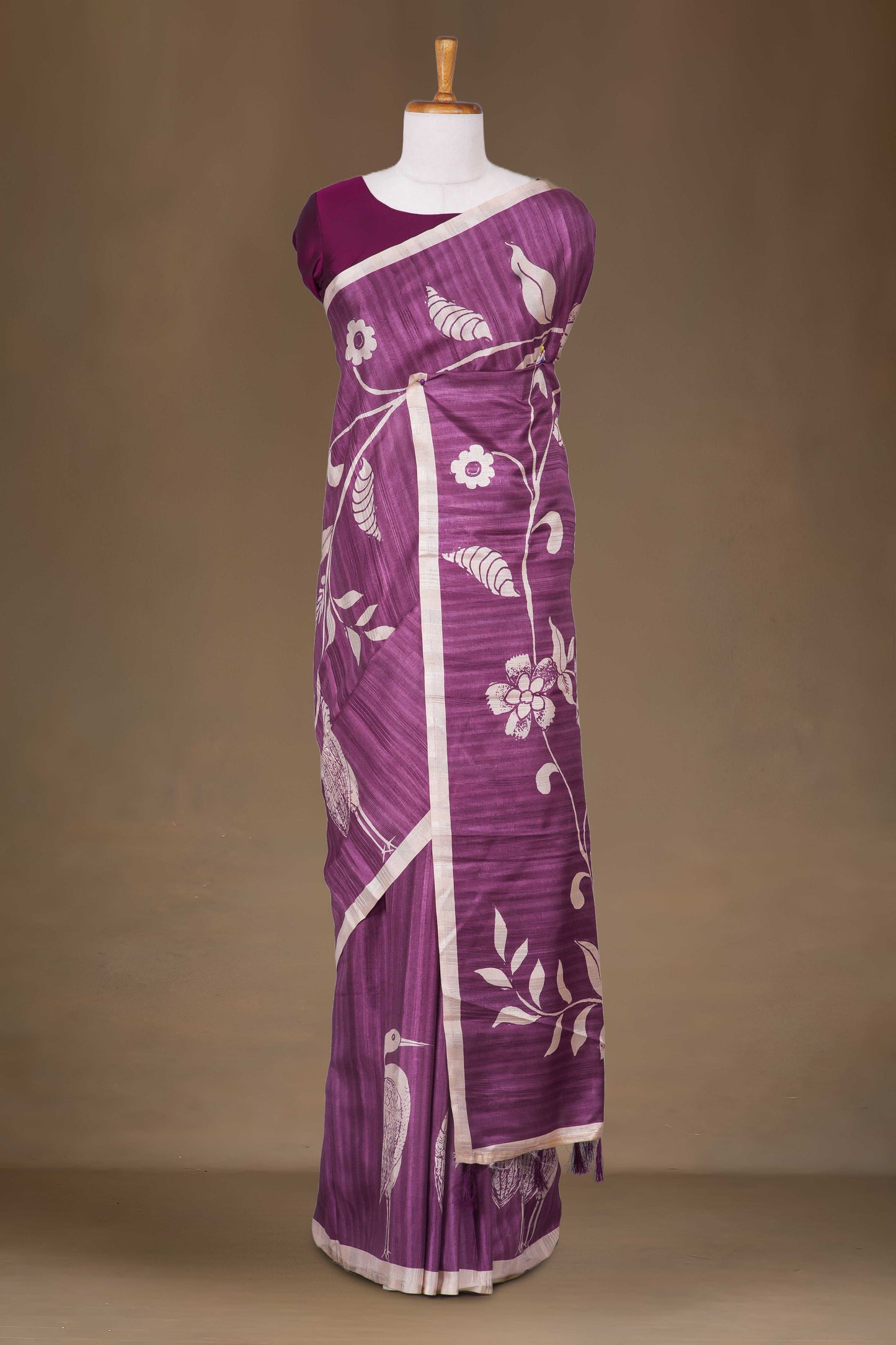 Purple Tussar Sarees