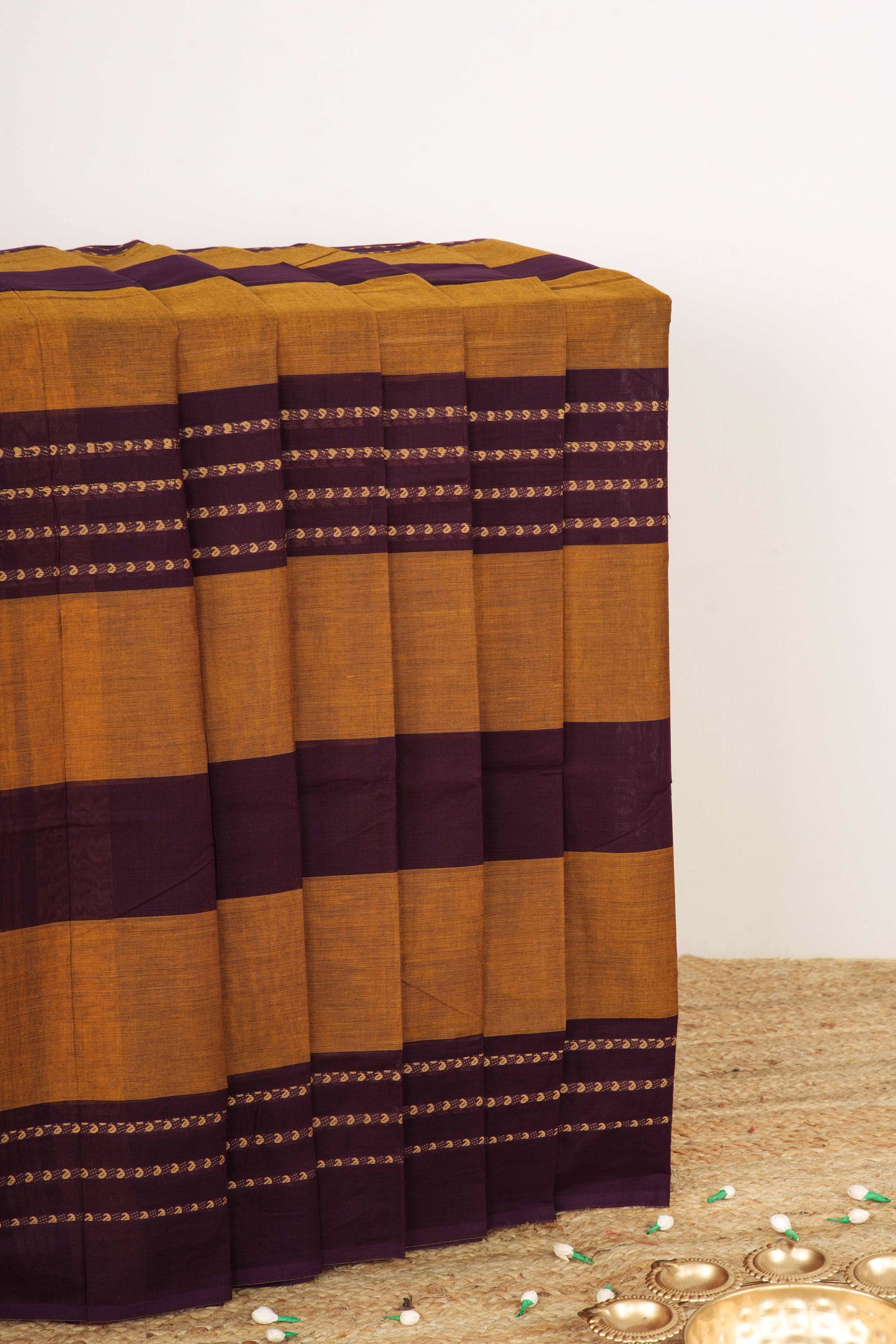 Chettinad Cotton Saree Butta Striped