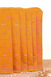 Yellow Bengal Cotton Saree All-Over Floral Vine Design