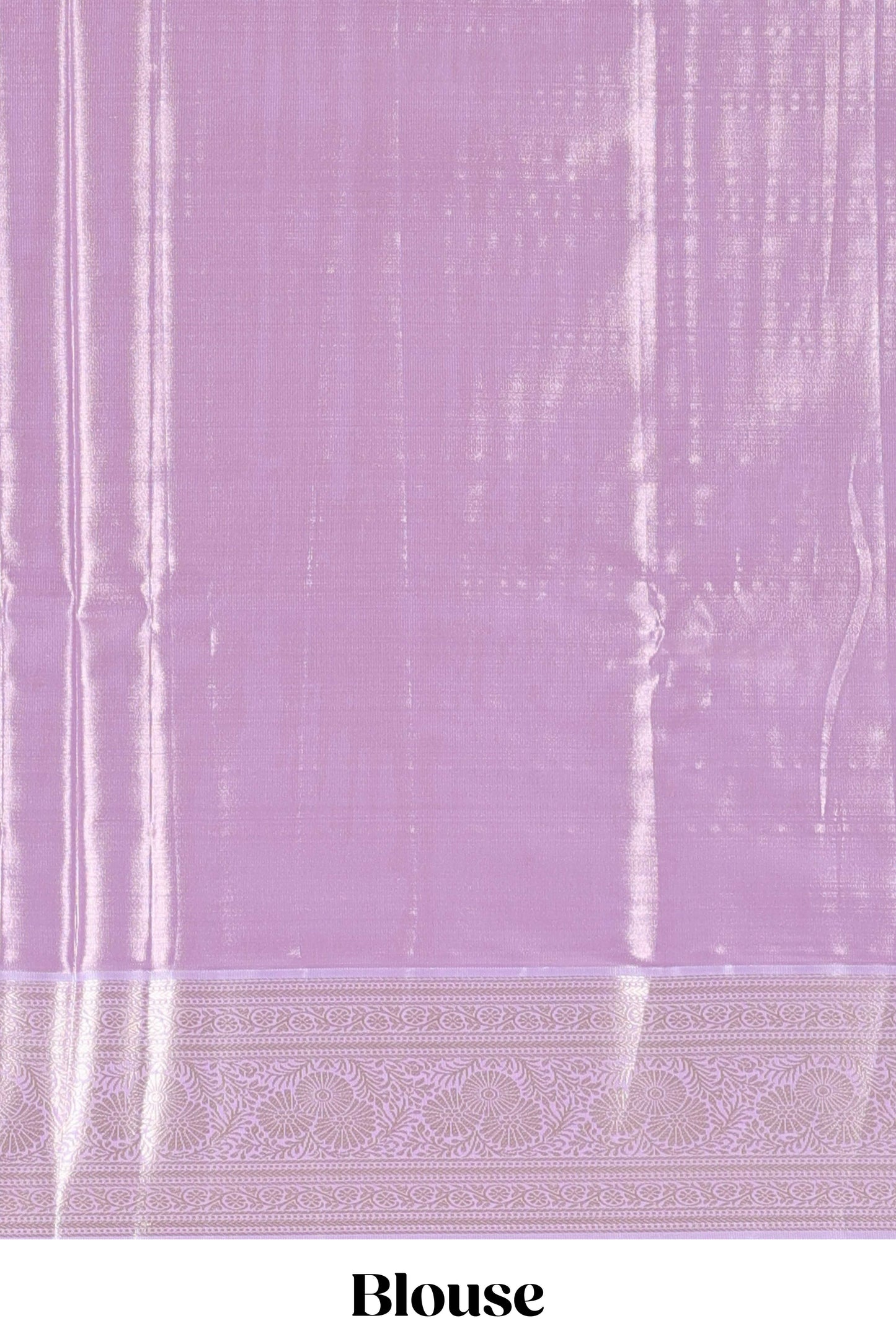 Lavender semi banaras tissue saree with floral motifs and zari border